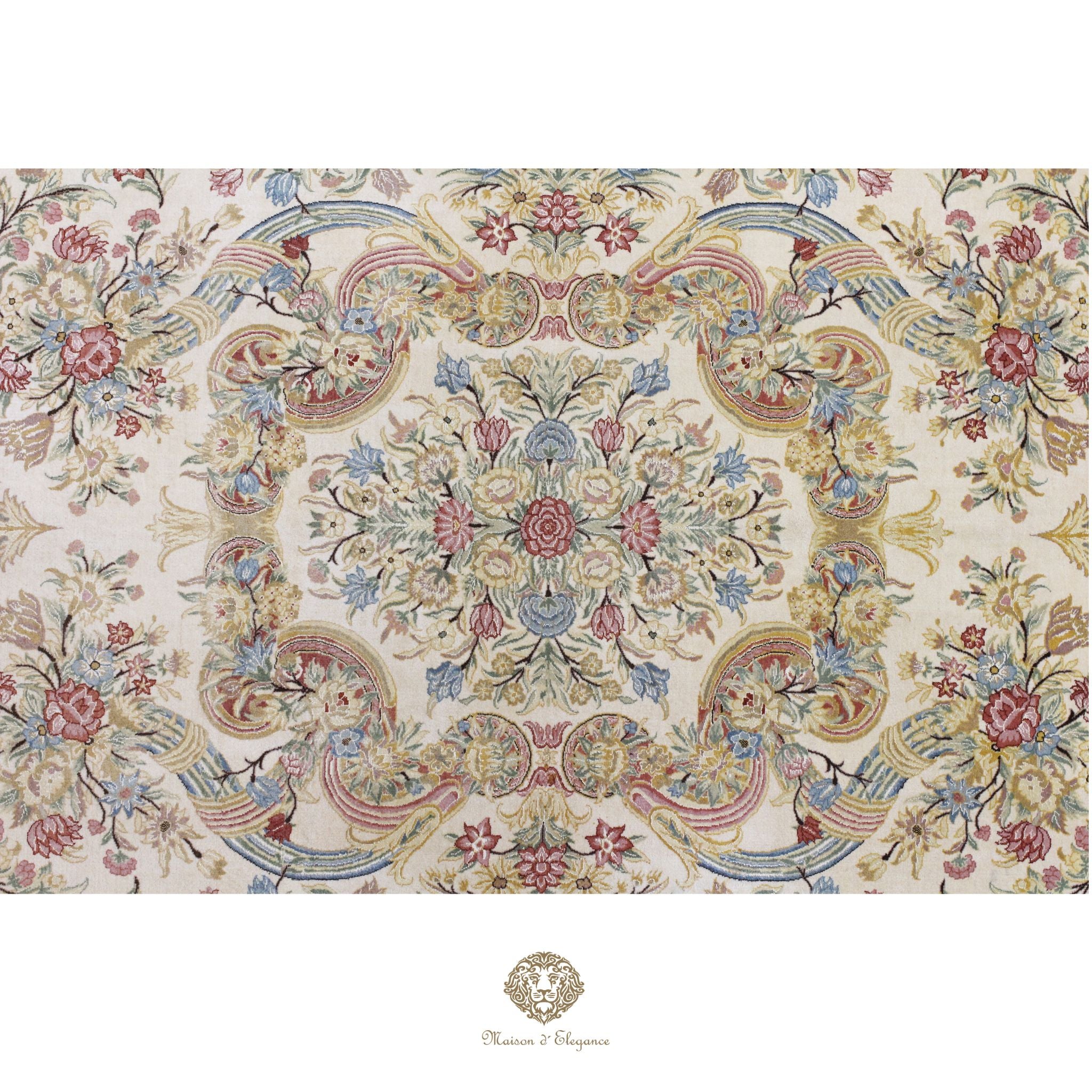 Alfombra Diseño Aubusson Floral Beige Lana Superfina | Maison Alfombra 201x315 cm