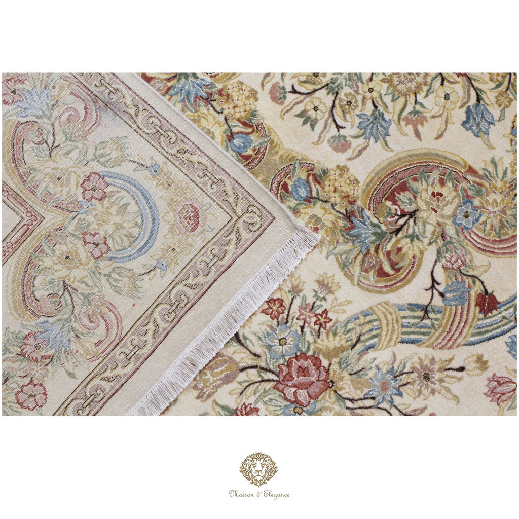Alfombra Diseño Aubusson Floral Beige Lana Superfina | Maison Alfombra 201x315 cm