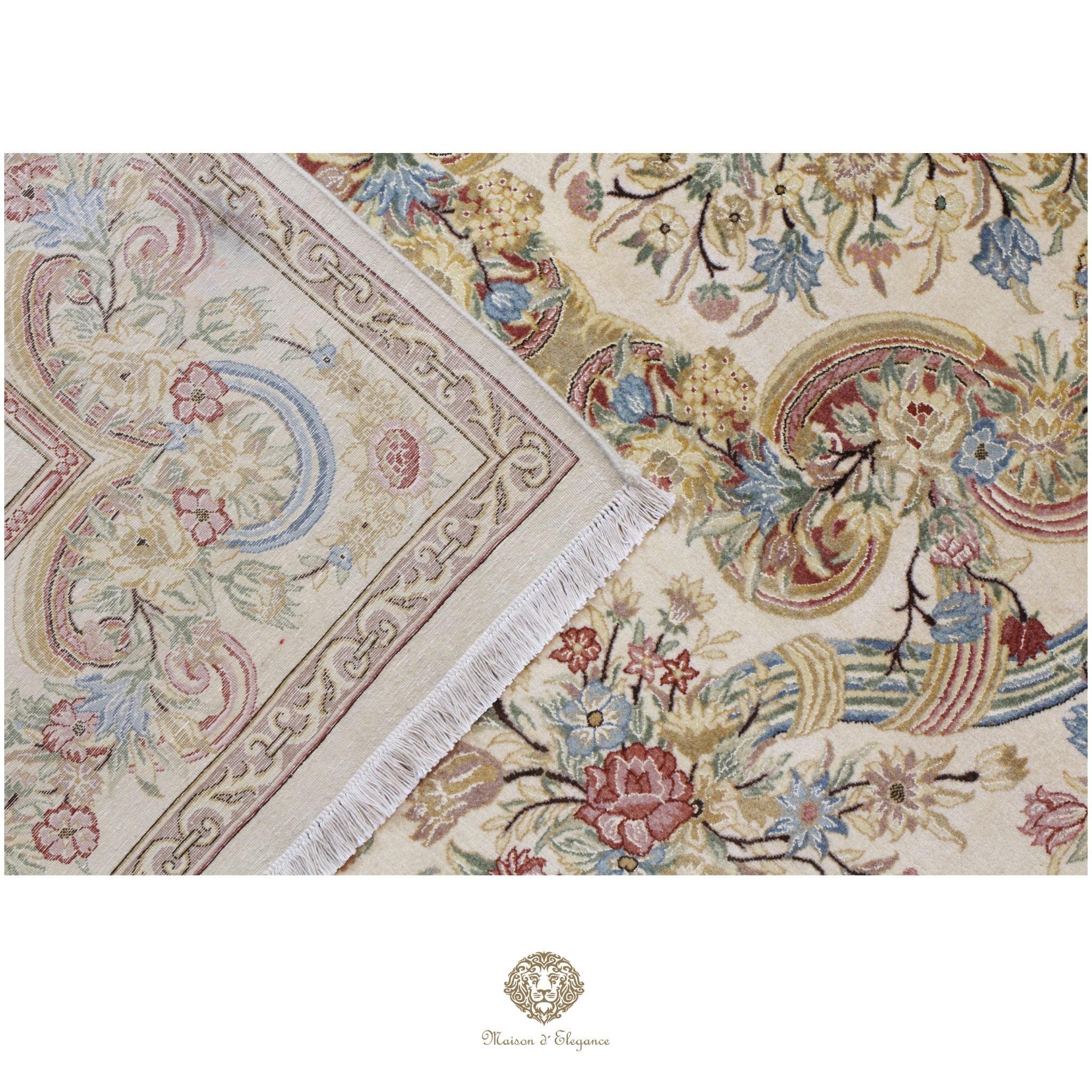 Alfombra Diseño Aubusson Floral Beige Lana Superfina | Maison Alfombra 201x315 cm