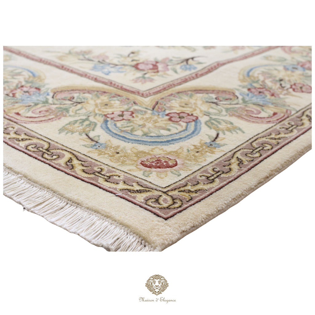 Alfombra Diseño Aubusson Floral Beige Lana Superfina | Maison Alfombra 201x315 cm