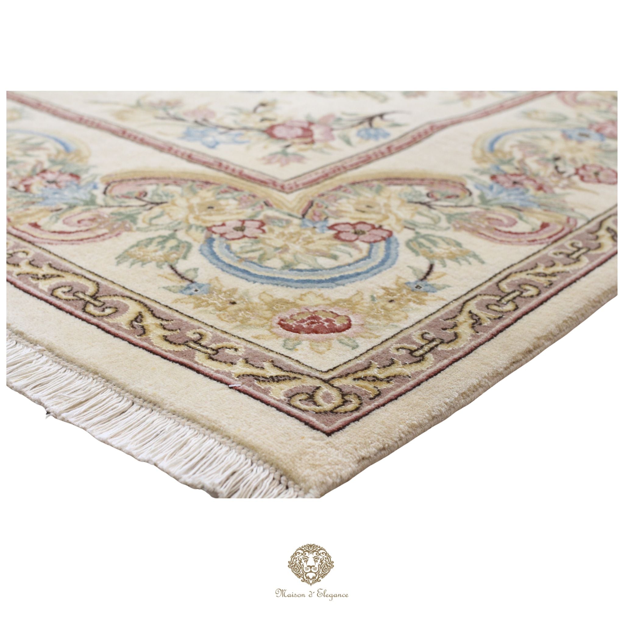 Alfombra Diseño Aubusson Floral Beige Lana Superfina | Maison Alfombra 201x315 cm