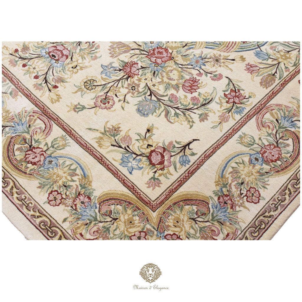 Alfombra Diseño Aubusson Floral Beige Lana Superfina | Maison Alfombra 201x315 cm