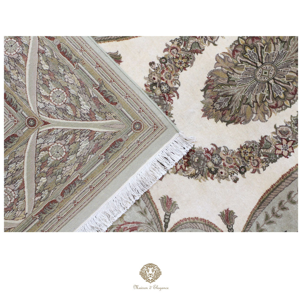 Alfombra Diseño Aubusson Floral Verde Lana Superfina | Imperio Maison Alfombra 202x313 cm