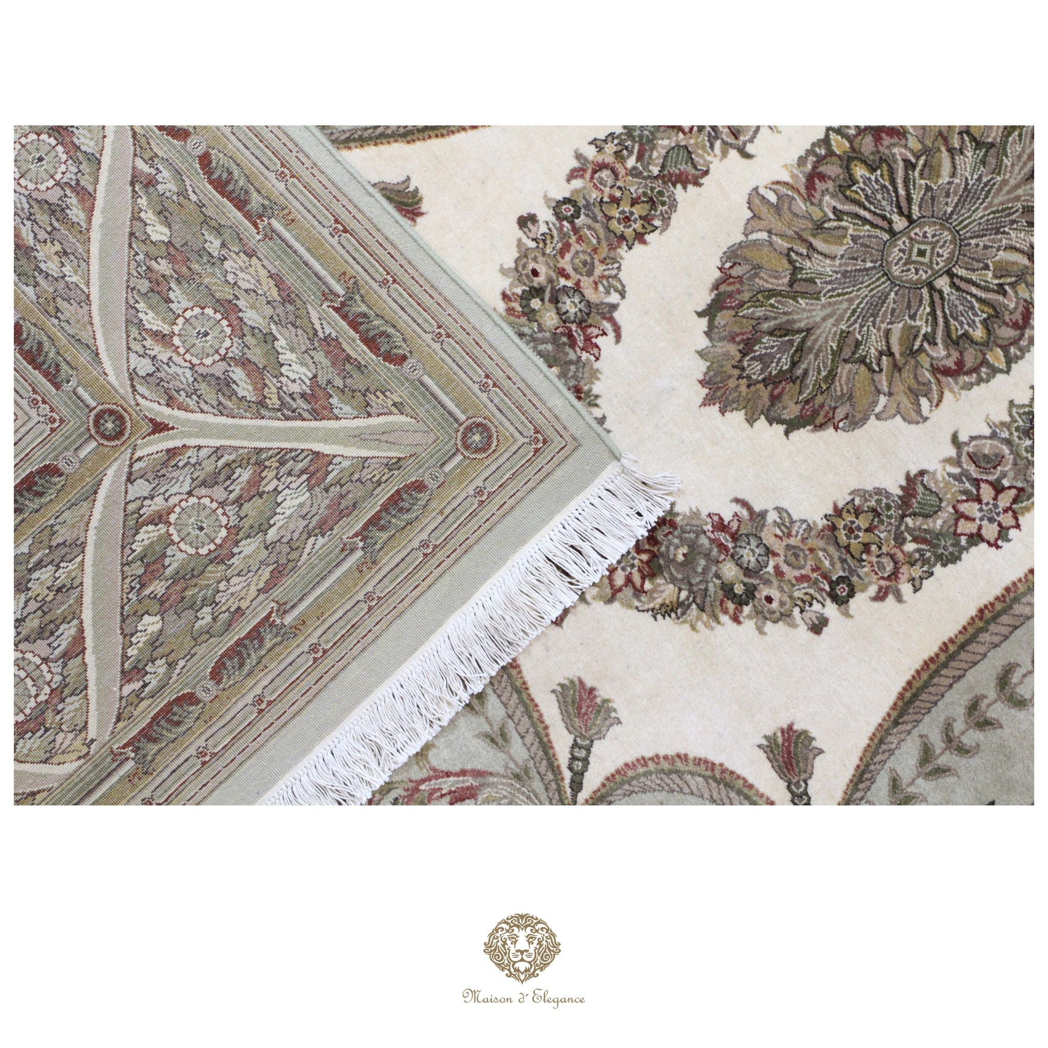 Alfombra Diseño Aubusson Floral Verde Lana Superfina | Imperio Maison Alfombra 202x313 cm