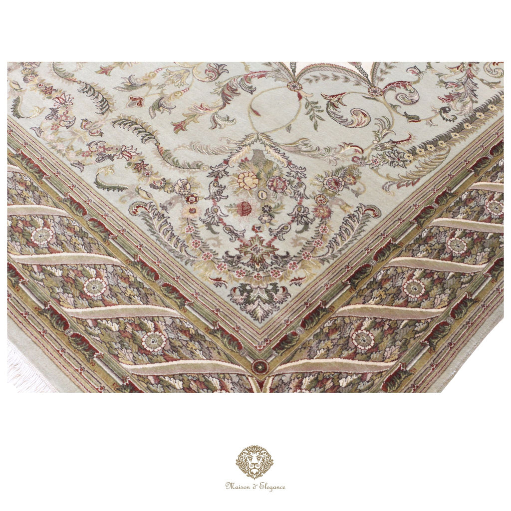 Alfombra Diseño Aubusson Floral Verde Lana Superfina | Imperio Maison Alfombra 202x313 cm