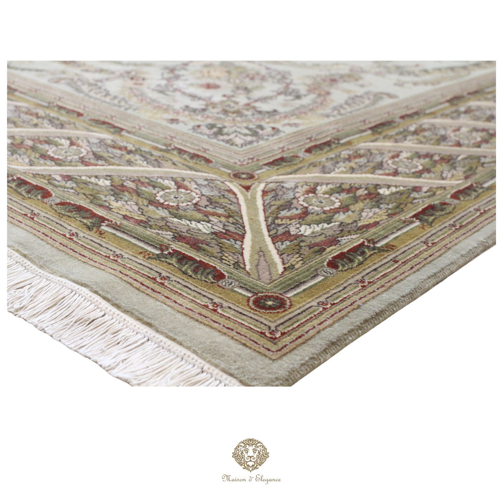 Alfombra Diseño Aubusson Floral Verde Lana Superfina | Imperio Maison Alfombra 202x313 cm