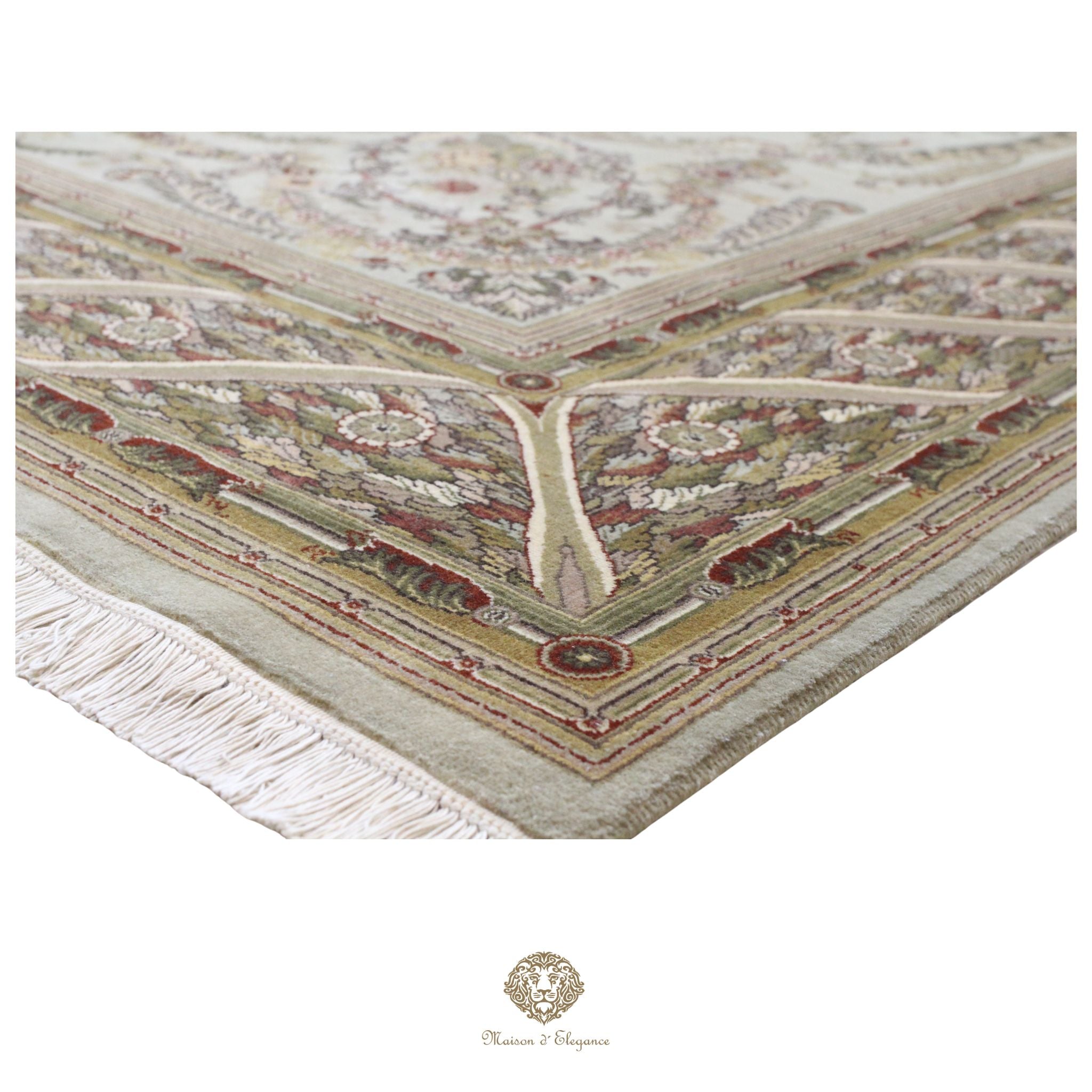 Alfombra Diseño Aubusson Floral Verde Lana Superfina | Imperio Maison Alfombra 202x313 cm