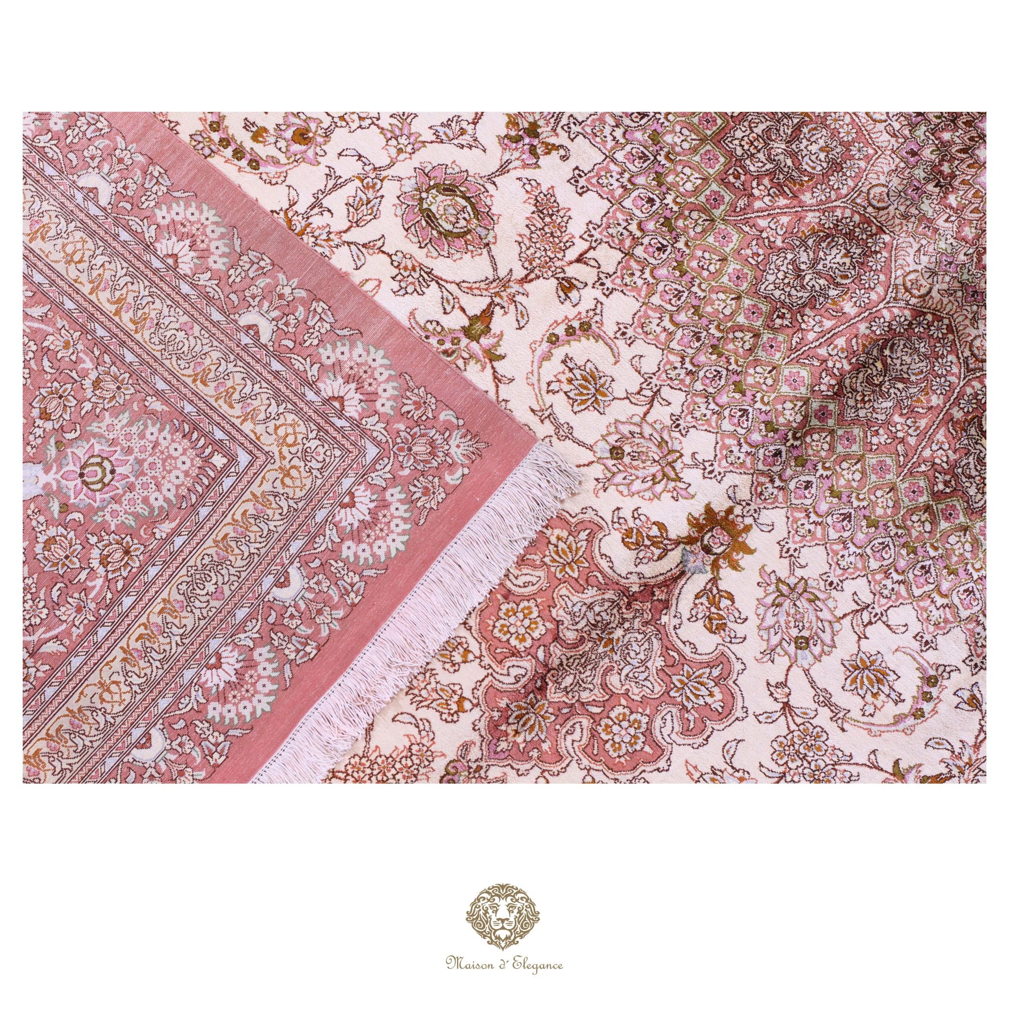 Alfombra persa exclusiva de seda pura, anudada a mano, teñida de forma natural | obra maestra de alta gama, firmada, 248 x 346 cm