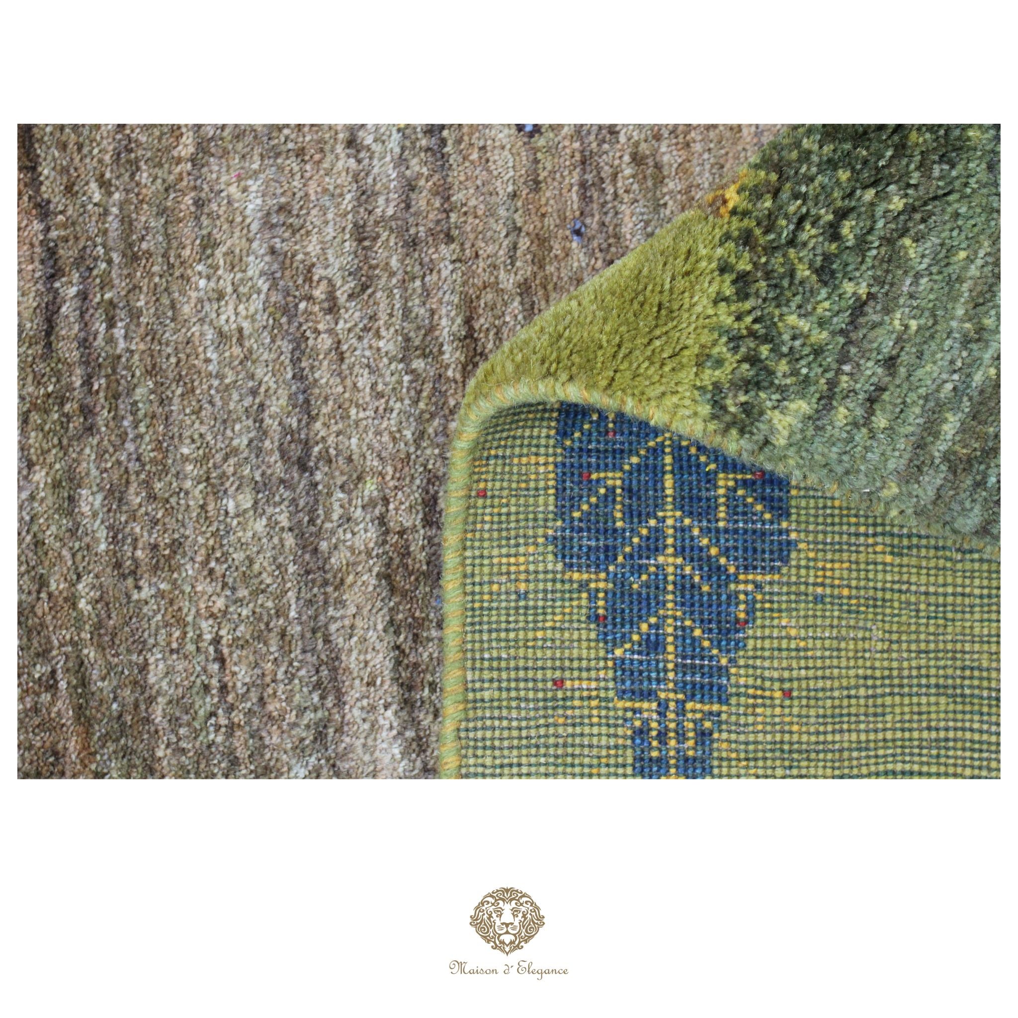 Alfombra persa Kashkuli colorido tribal naturale color | Gabbeh de lana hecha a mano 182 x 220 cm