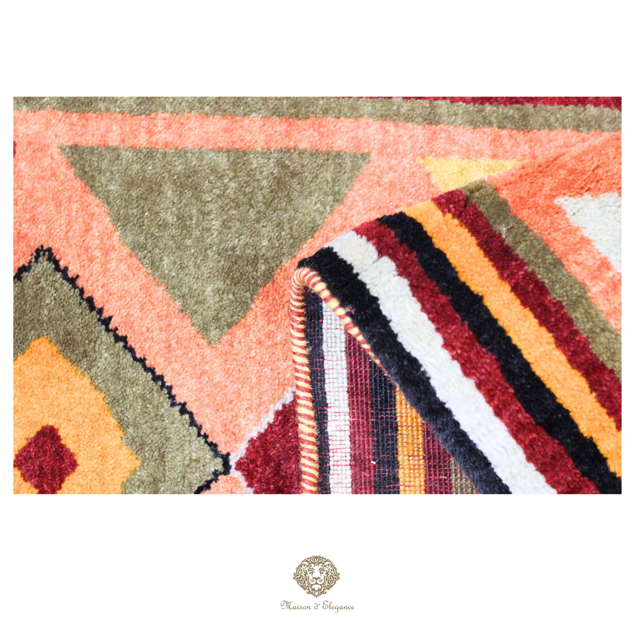 Alfombra persa Kashkuli Loribaft teñida con tintes naturales | Gabbeh de lana hecha a mano 51x137 cm