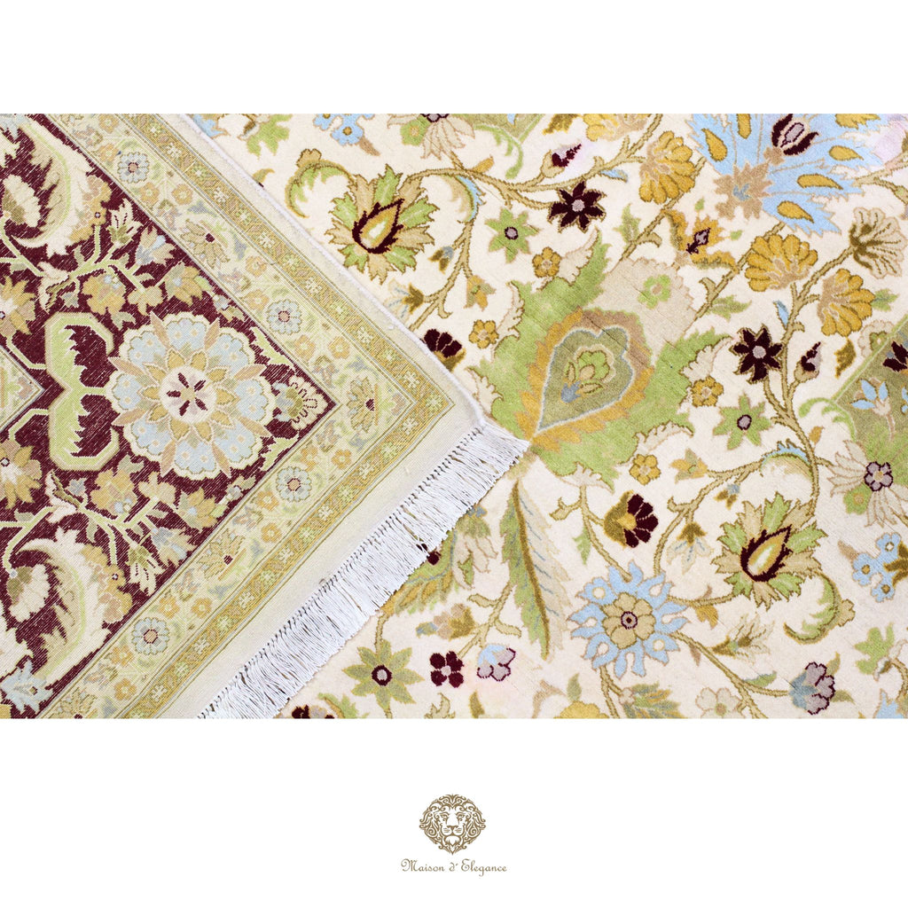 Alfombra Diseño Aubusson Floral Verde Lana Superfina | Imperio Maison Alfombra 184 x 291 cm