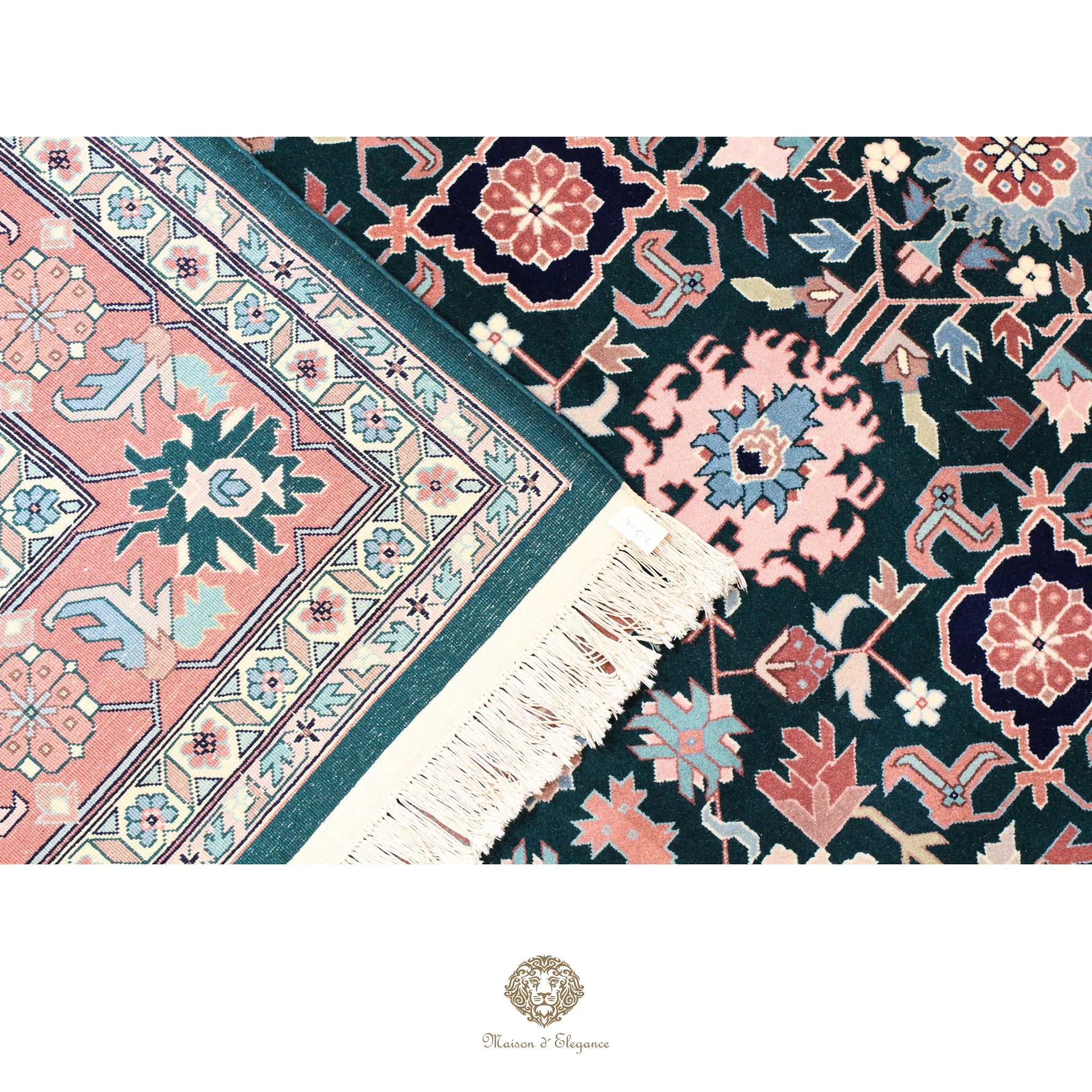 Alfombra de lana superfina con diseño floral verde Heriz | Alfombra Empire Maison 274 x 385 cm