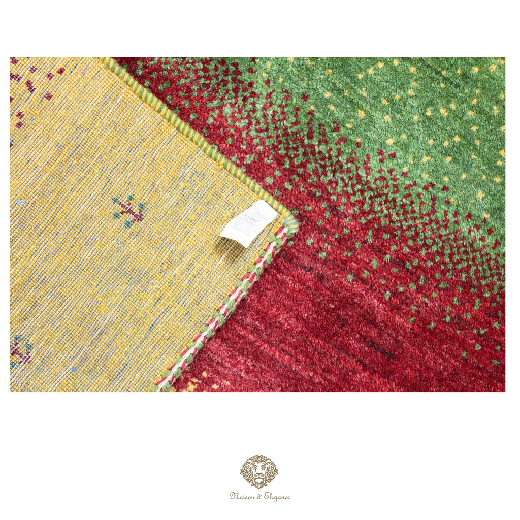 Alfombra persa Kashkuli colorida | Gabbeh de lana hecha a mano 85x121 cm