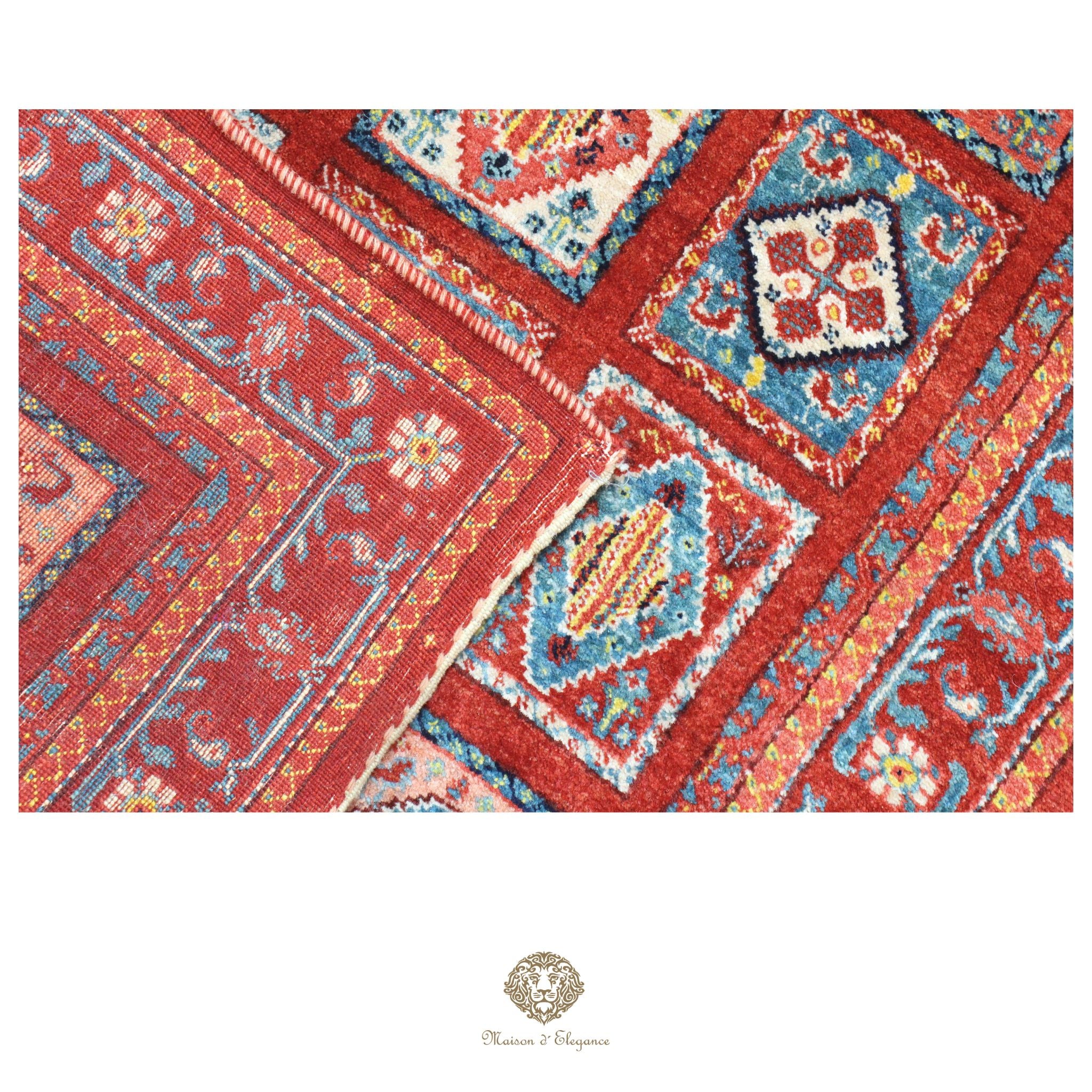 Alfombra persa Trible Fine Kashkuli con tintes naturales | Loribaft de lana hecha a mano 84 x 127 cm