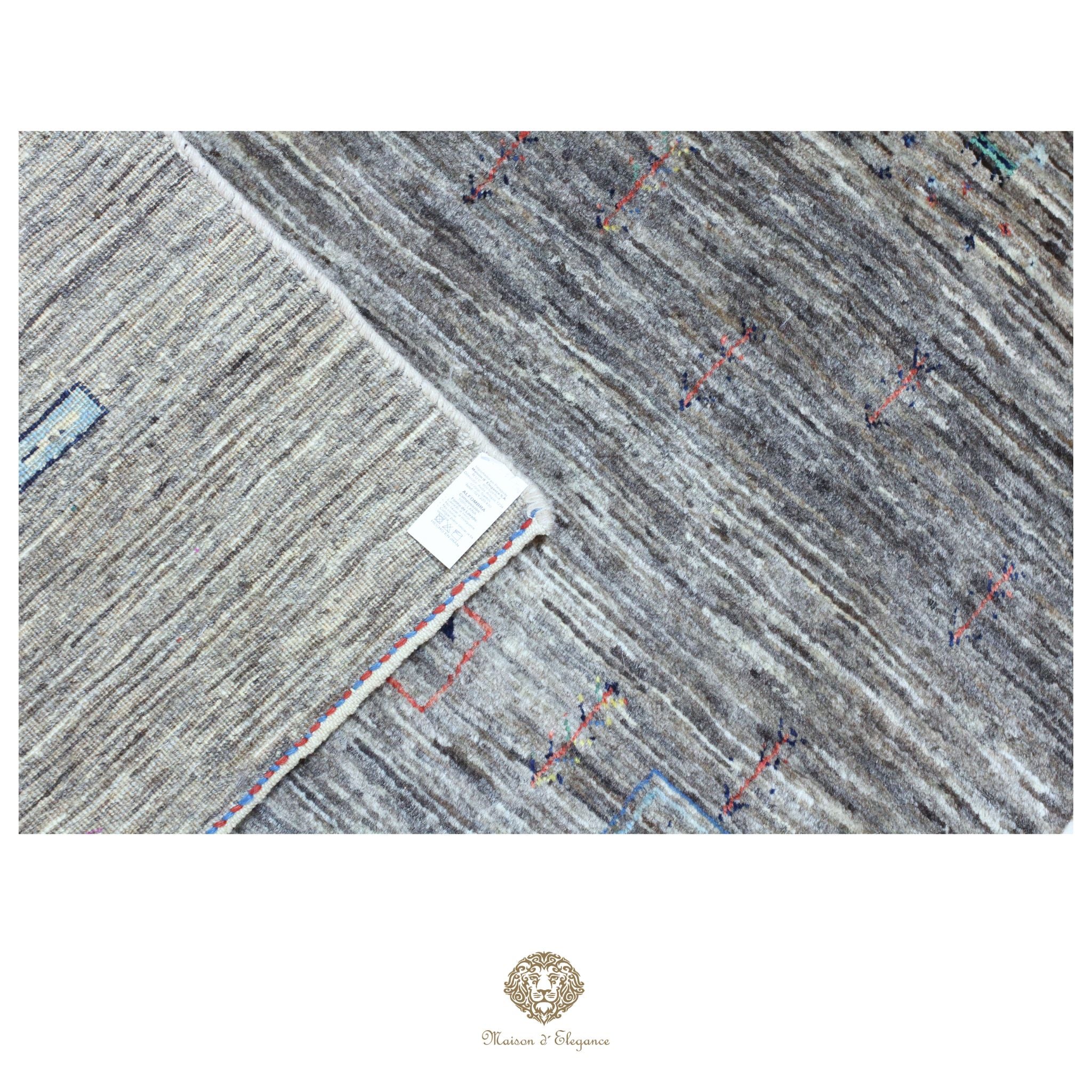 Alfombra persa Kashkuli gris tribal naturale color | Gabbeh de lana hecha a mano 85 x 117 cm