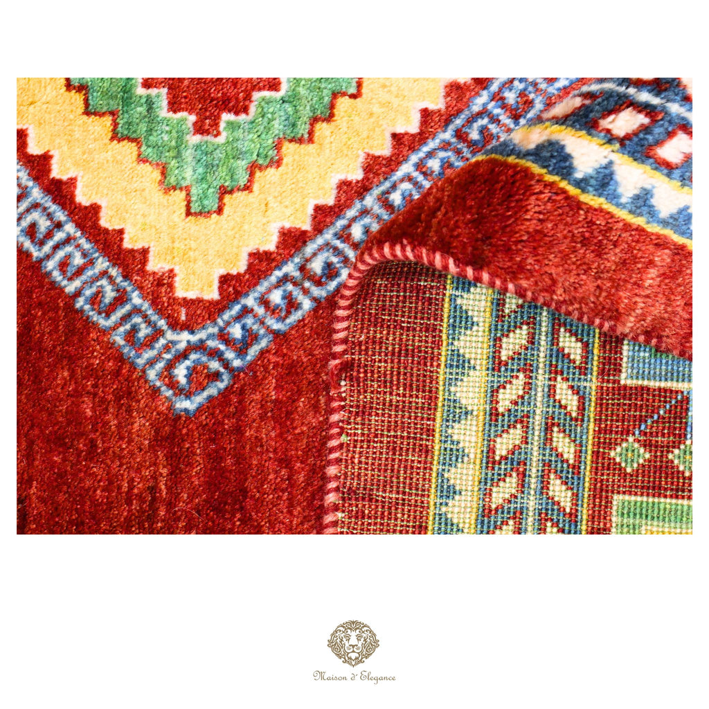 Alfombra persa Kashkuli colorida naturale | Gabbeh de lana hecha a mano 124 x 183 cm