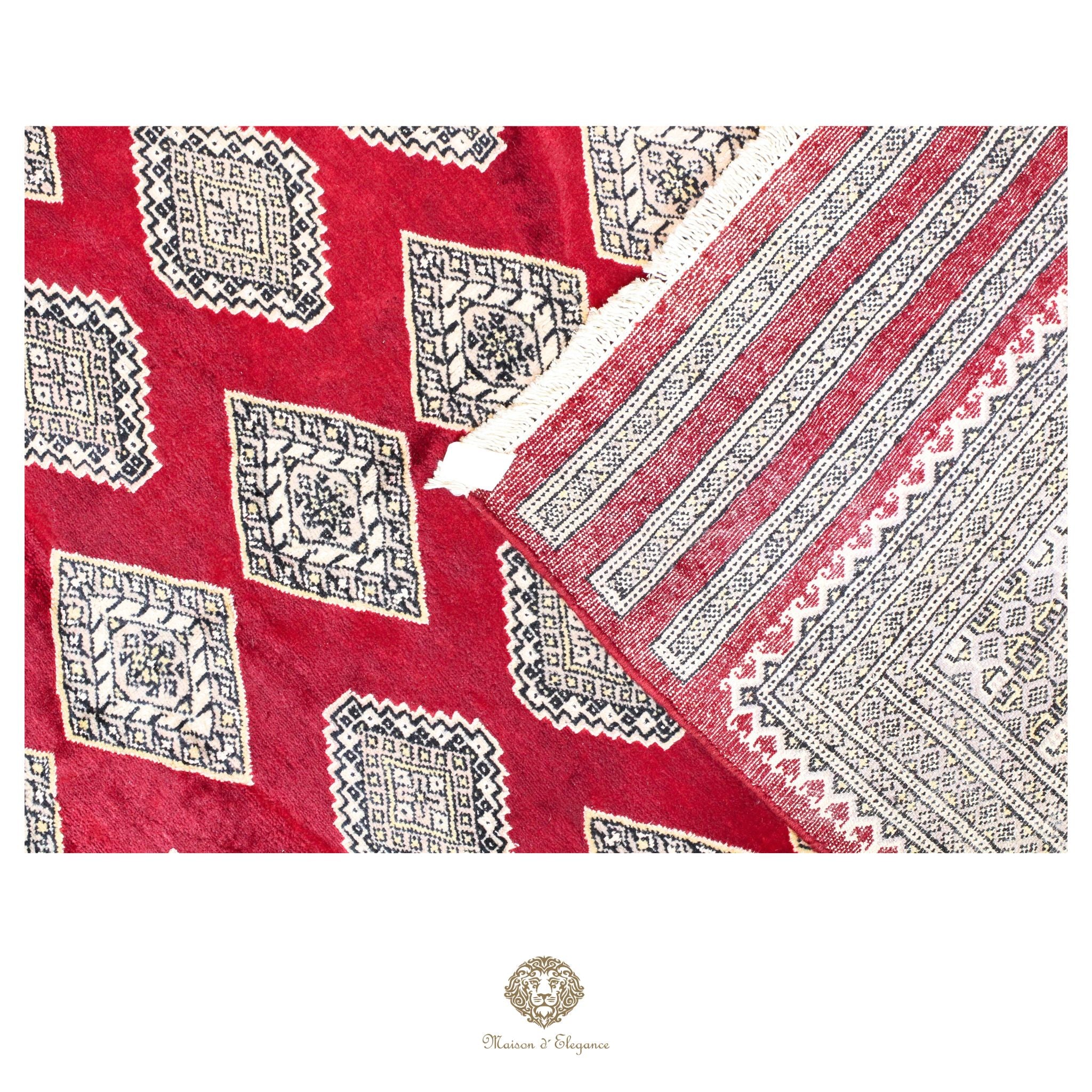 Alfombra de lana Jaldar Bukhara de colores intensos con diseño geométrico | Tradicional 203x312 cm
