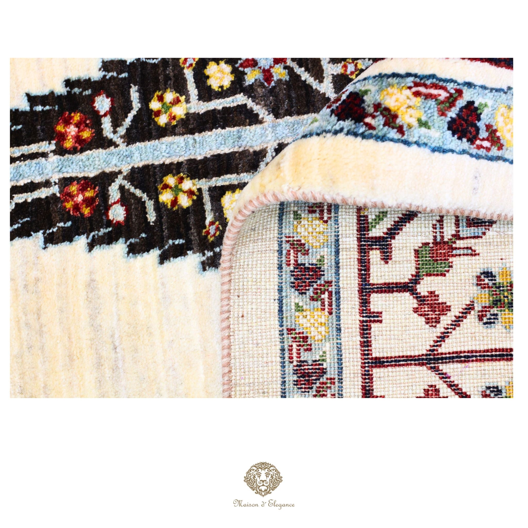 Alfombra persa de lana hecha a mano Kashkuli Nomadic | Diseño Cypress 150 x 191 cm
