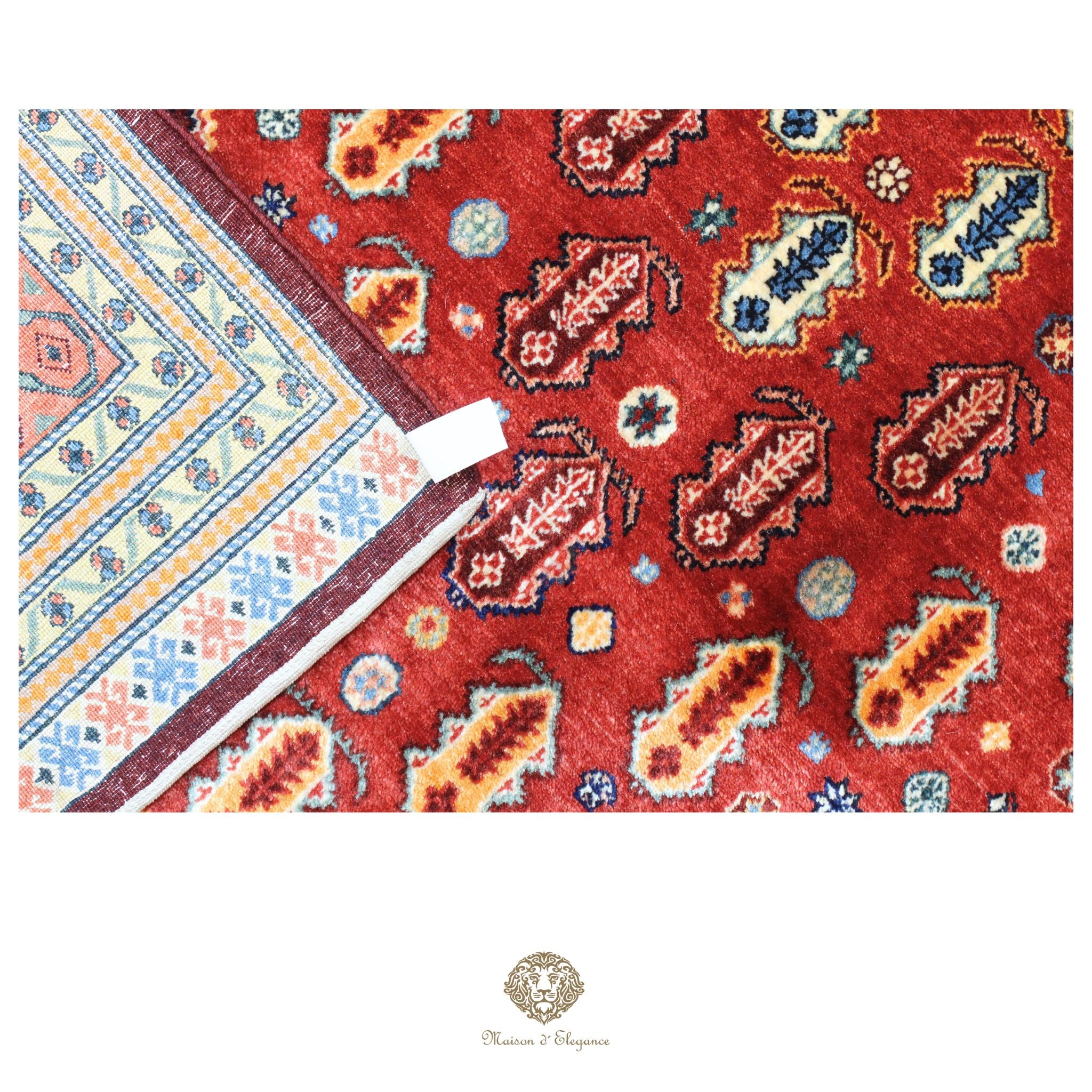 Alfombra persa Trible Fine Kashkuli con tintes naturales | Loribaft de lana hecha a mano 160 x 220 cm