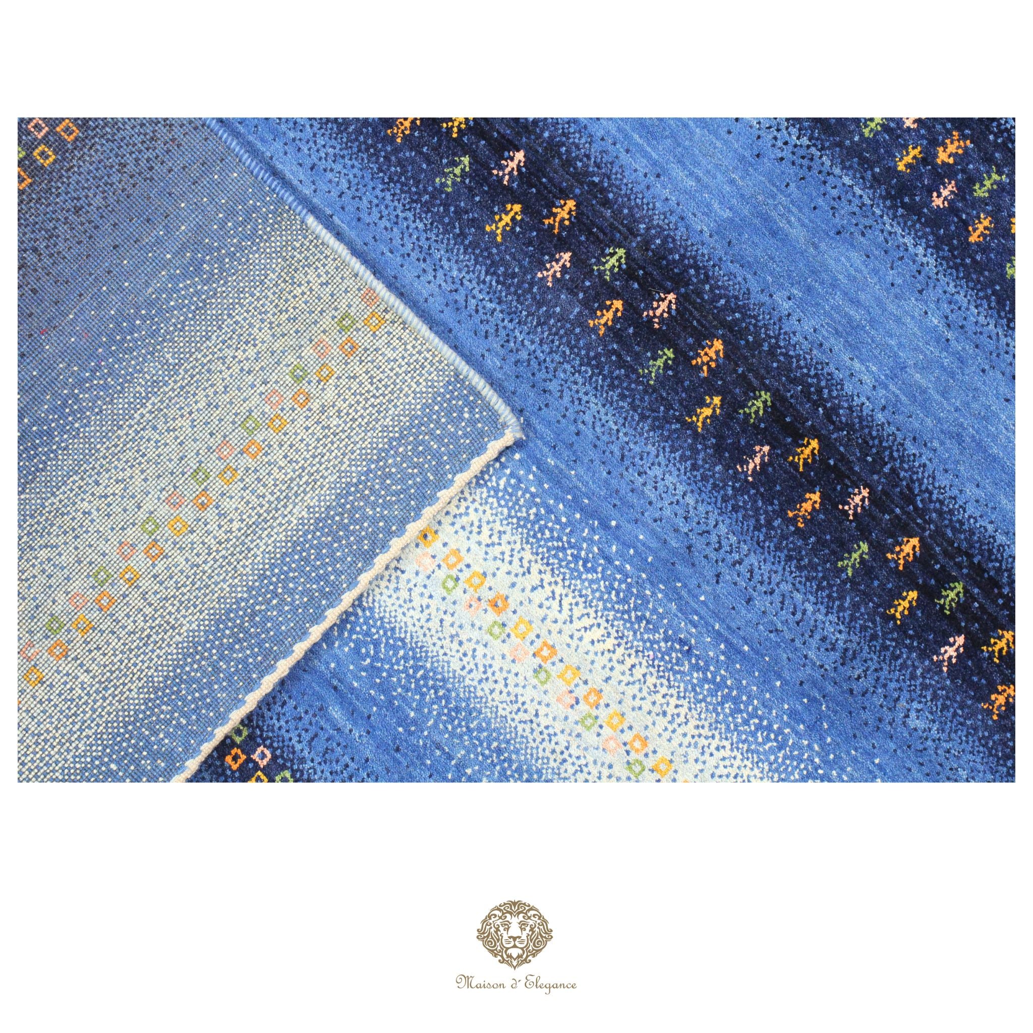 Alfombra persa Kashkuli azul | Gabbeh de lana hecha a mano 170 x 273 cm