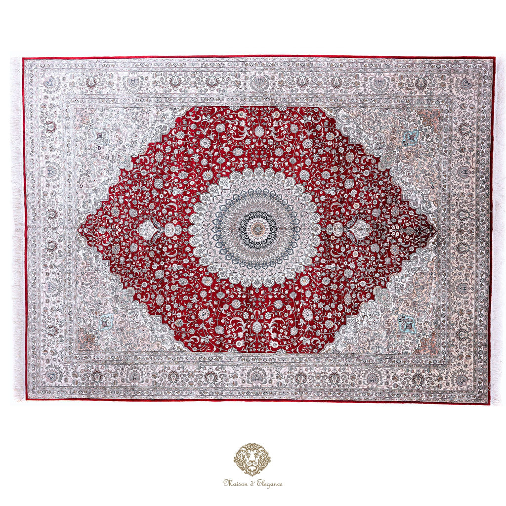 Alfombra china de seda de alta gama, exclusiva, hecha a mano | obra maestra, 314 x 443 cm