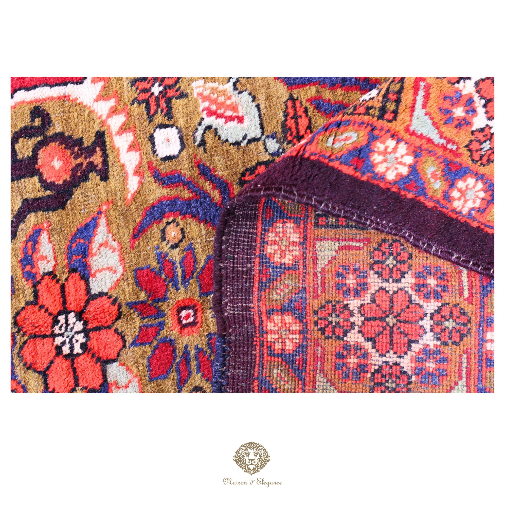 Alfombra persa Hamedan | Diseño tribal de lana teñida natural