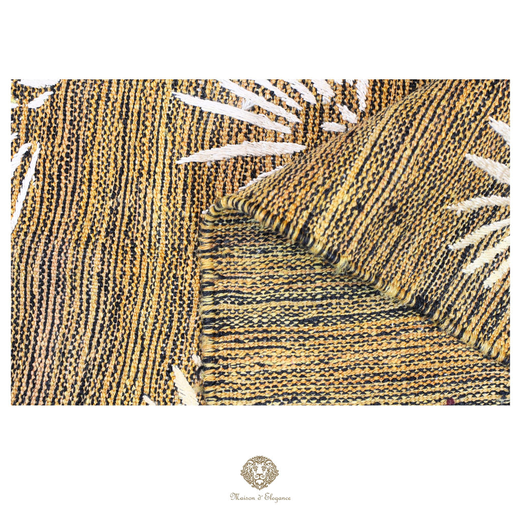 Kilim única moderna Tejido a Mano | Alfombra Plana de Lana y Seda con Tintes Naturales 232x307 cm
