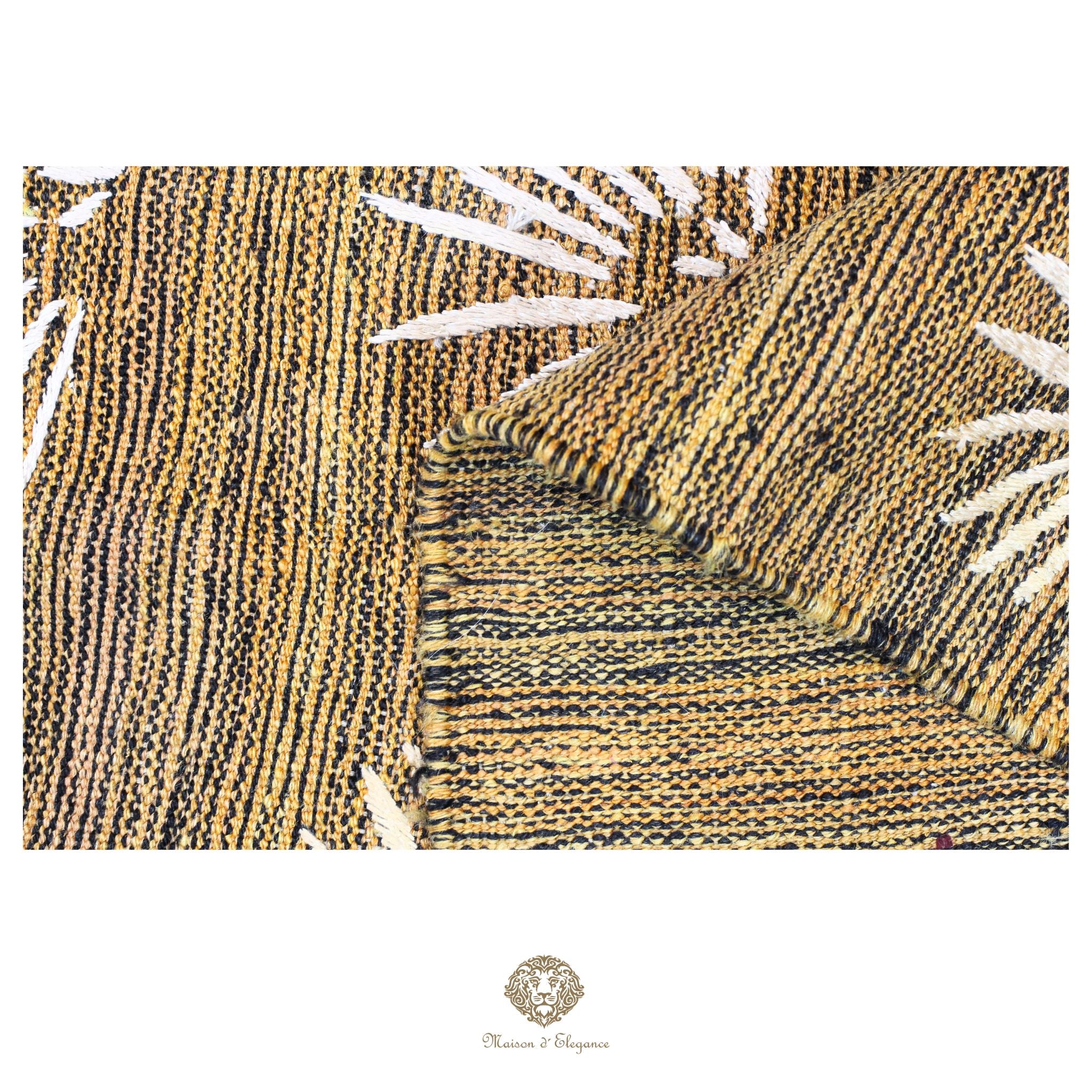 Kilim única moderna Tejido a Mano | Alfombra Plana de Lana y Seda con Tintes Naturales 232x307 cm