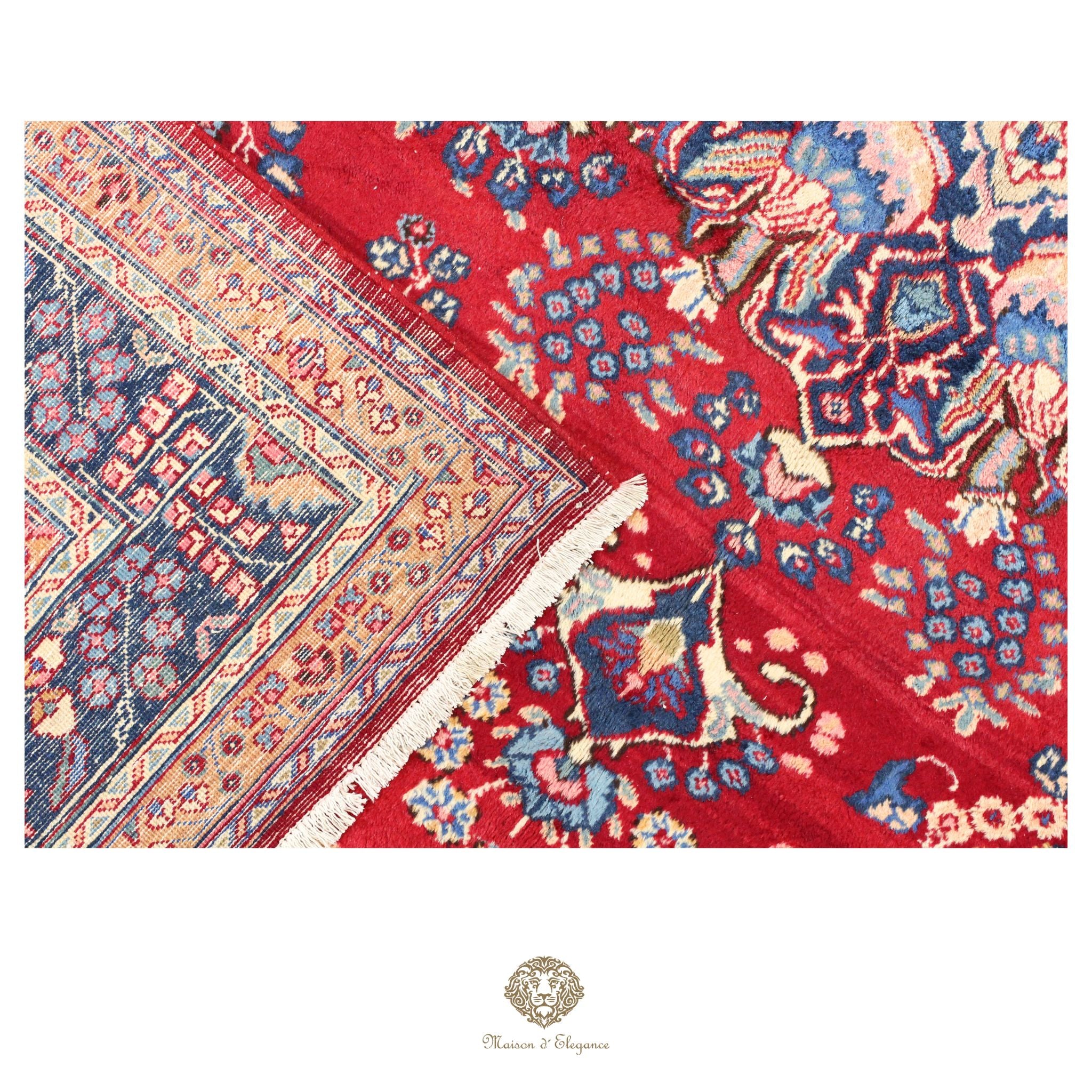 Alfombra Persa Mashhad Lana | Floral Medallón Design  Rojo 244 x 347 cm