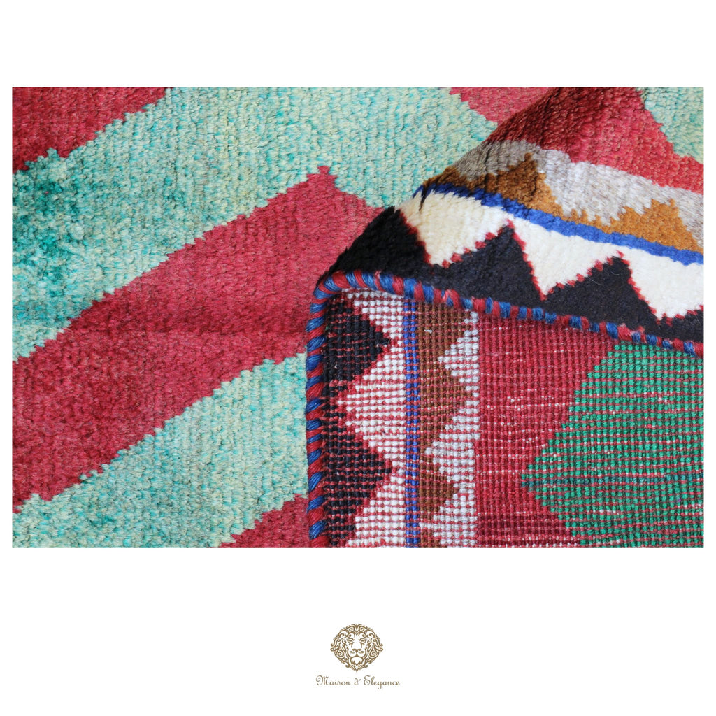 Alfombra persa Kashkuli Loribaft teñida con tintes naturales | Gabbeh de lana hecha a mano 100 x 203 cm