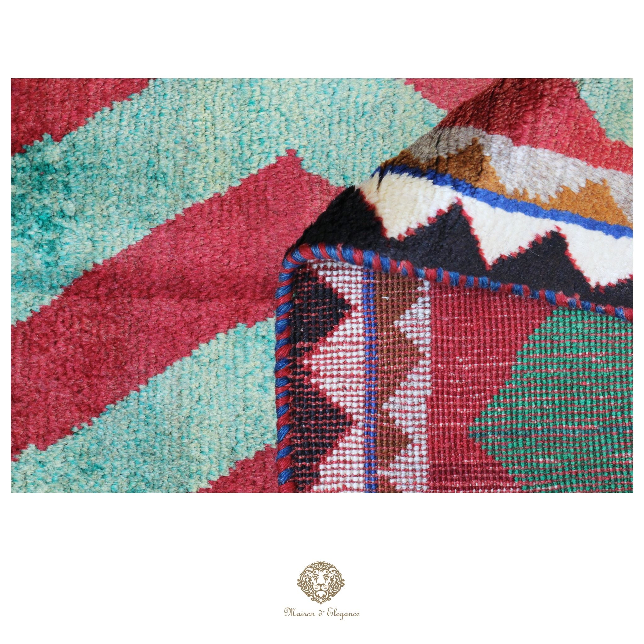 Alfombra persa Kashkuli Loribaft teñida con tintes naturales | Gabbeh de lana hecha a mano 100 x 203 cm