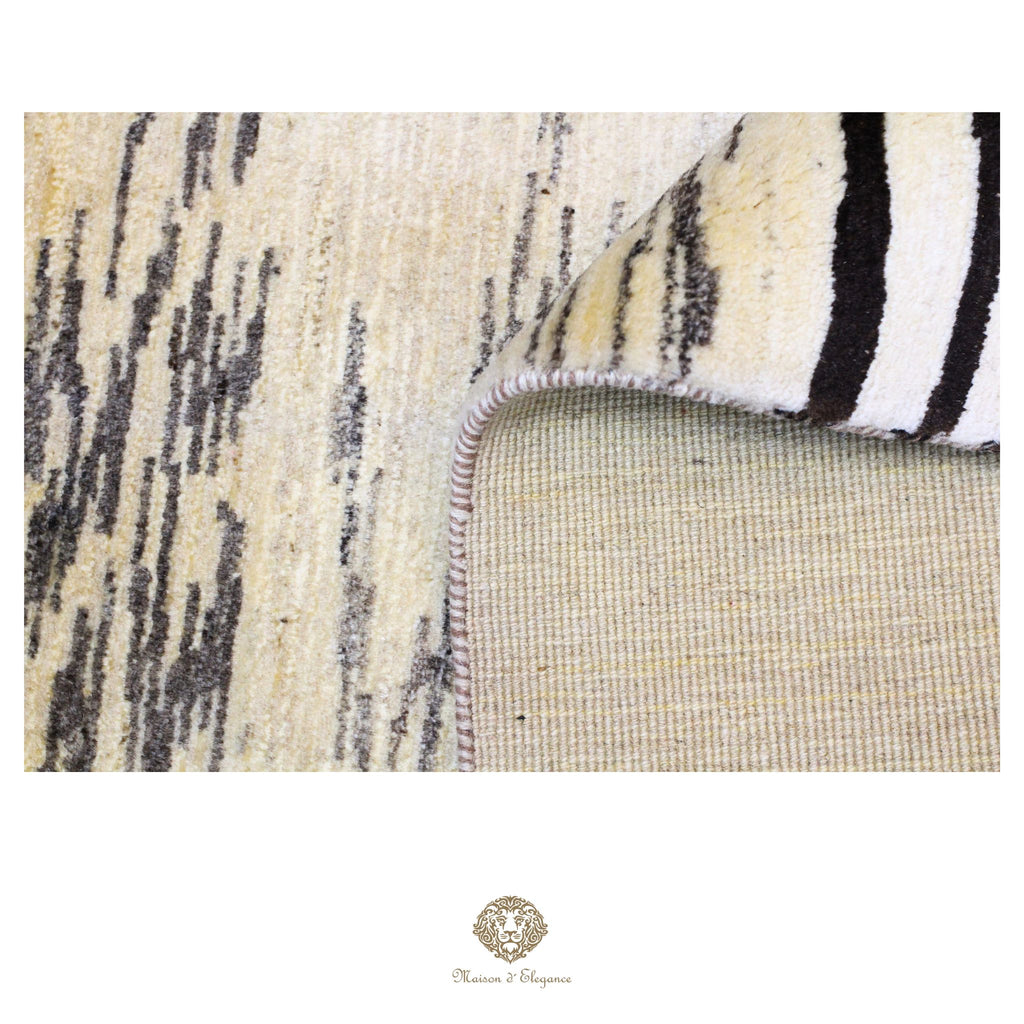 Alfombra persa Kashkuli blanca tribal naturale color | Gabbeh de lana hecha a mano 119 x 180 cm