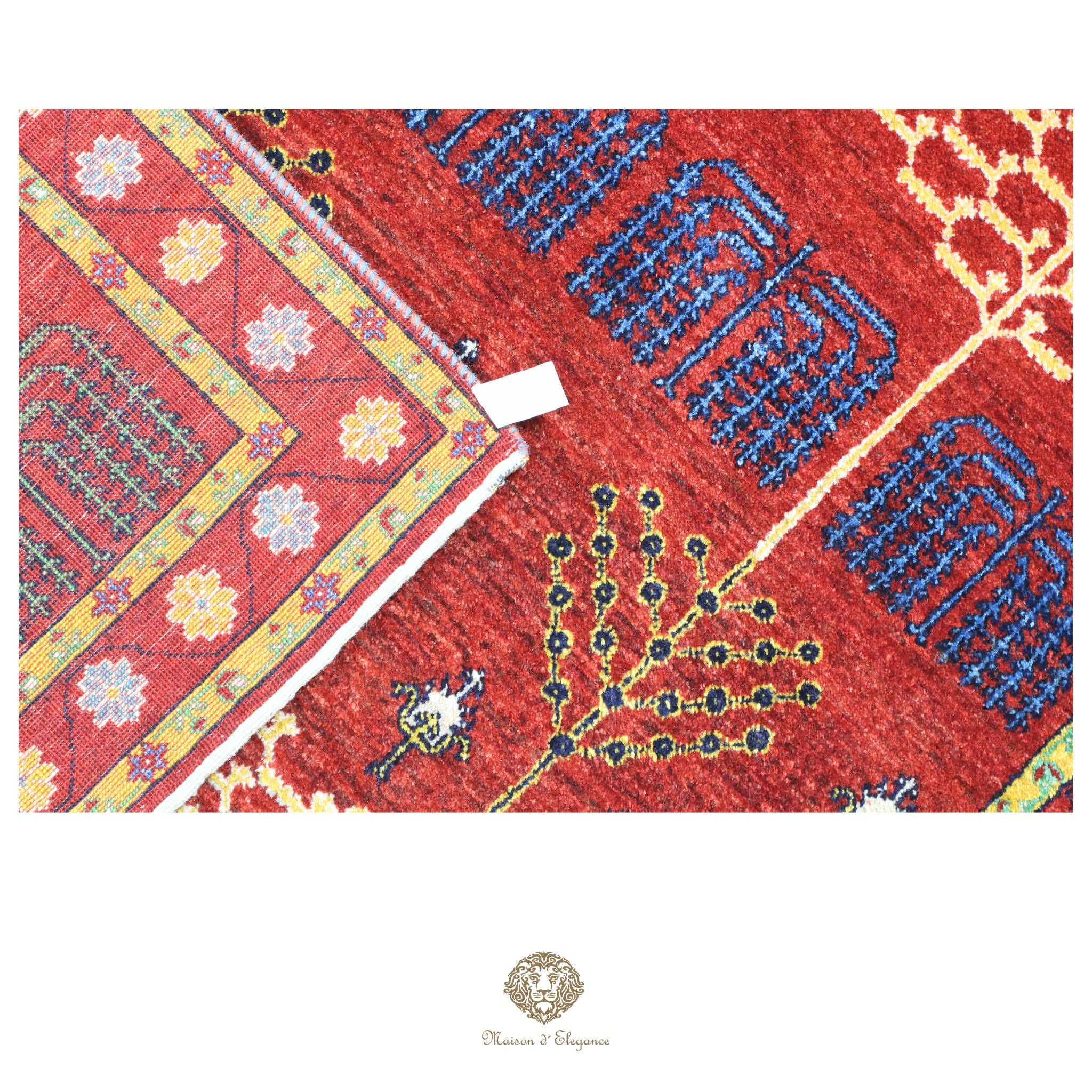 Alfombra persa Trible Fine Kashkuli con tintes naturales | Loribaft de lana hecha a mano 119 x 177 cm