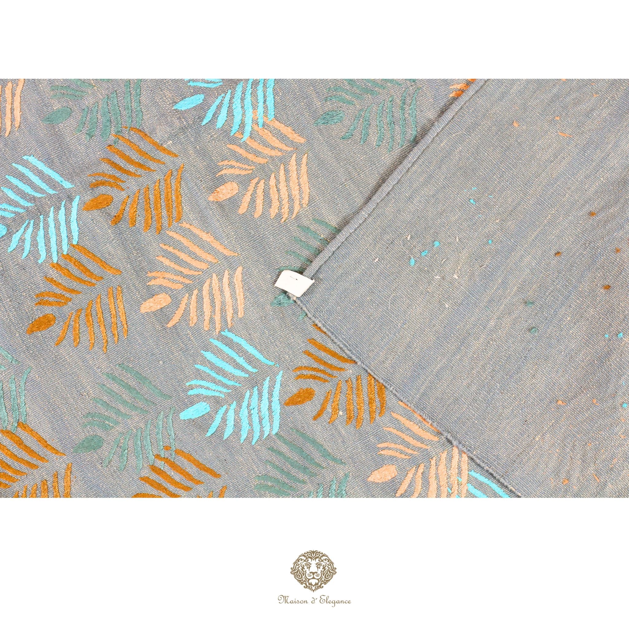 Kilim única moderna Tejido a Mano | Alfombra Plana de Lana y Seda con Tintes Naturales 182x256 cm