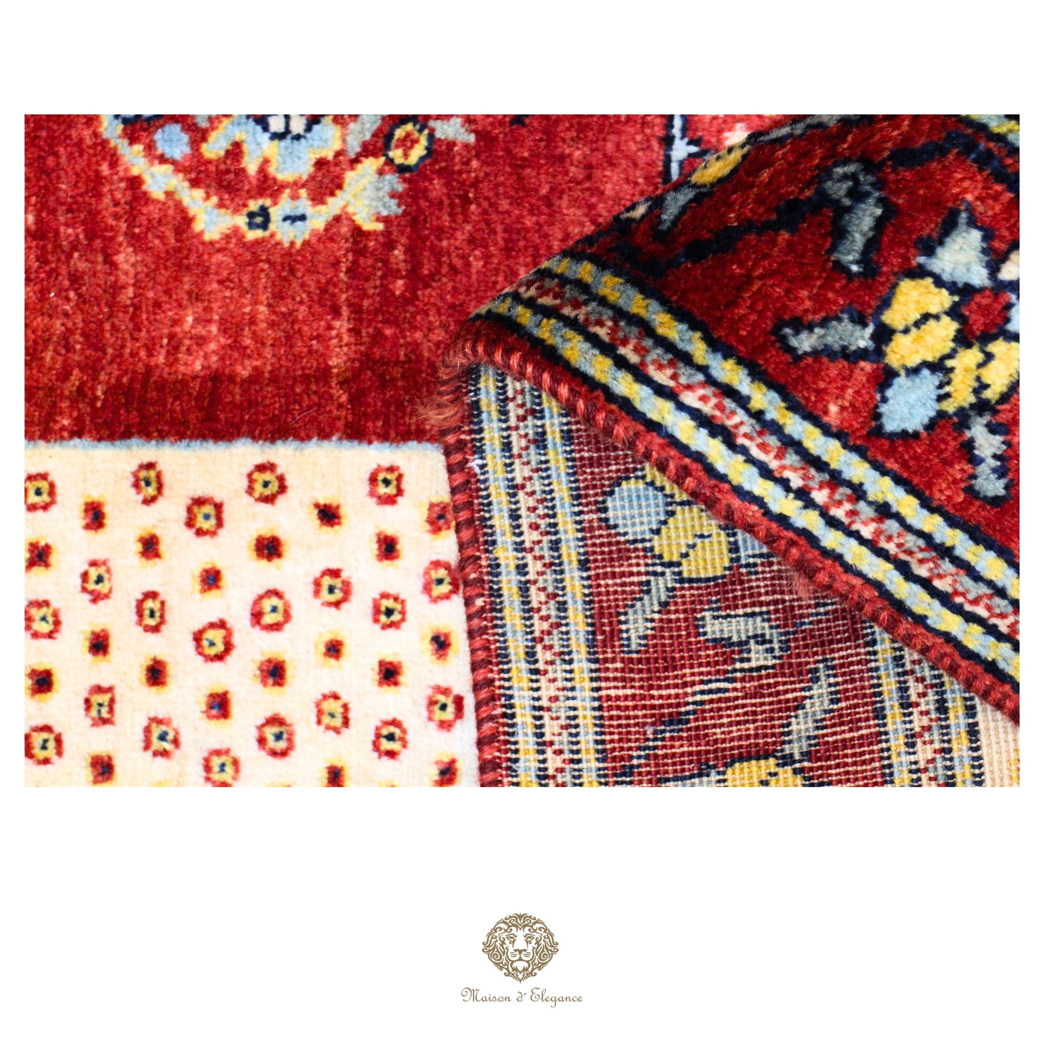 Alfombra persa Kashkuli colorida naturale | Gabbeh de lana hecha a mano 84 x 101 cm