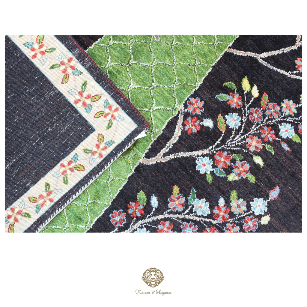 Alfombra persa de lana hecha a mano Kashkuli Nomadic | Diseño Cypress 157 x 206 cm