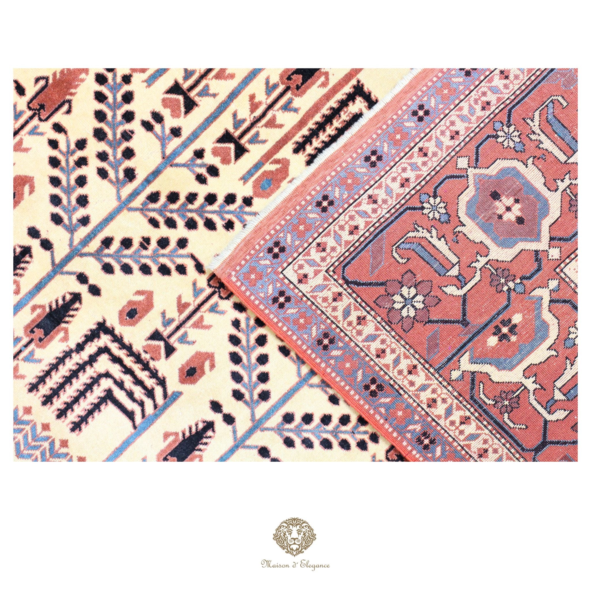 Alfombra de lana superfina con diseño floral Heriz estilo ivory | Alfombra Empire Maison 252x308 cm