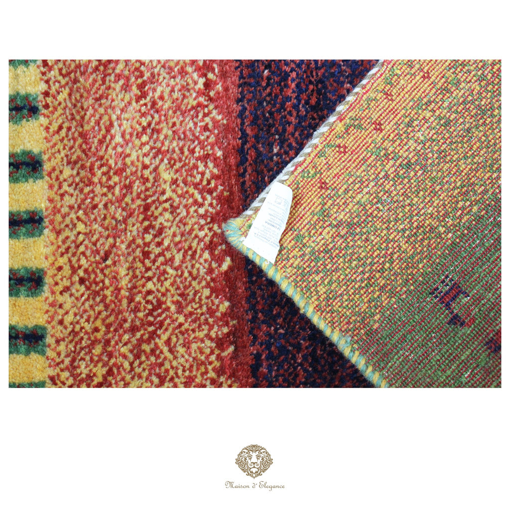 Alfombra persa Kashkuli de lana teñida naturalmente y colorida | Gabbeh hecha a mano 60 x 87 cm