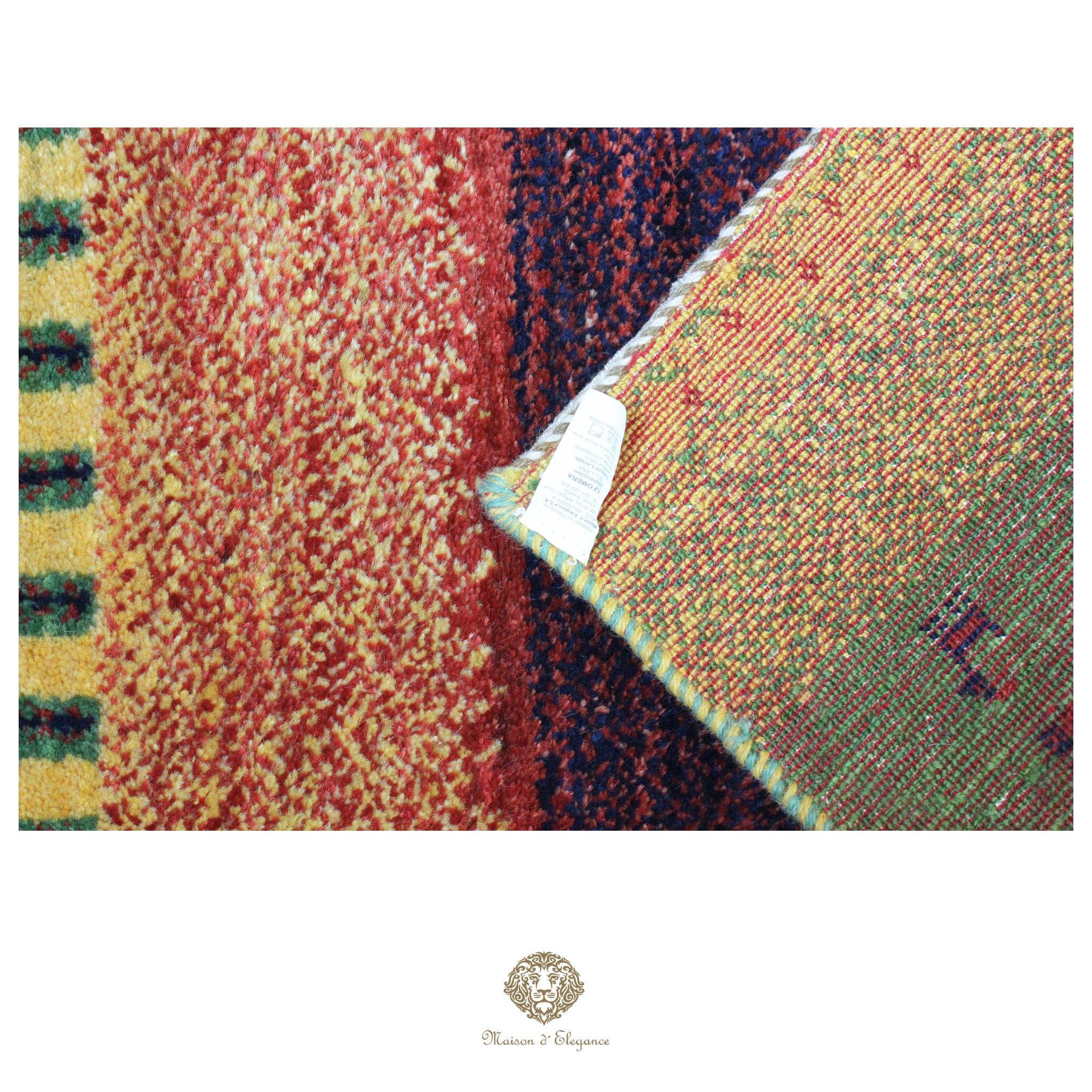 Alfombra persa Kashkuli de lana teñida naturalmente y colorida | Gabbeh hecha a mano 60 x 87 cm