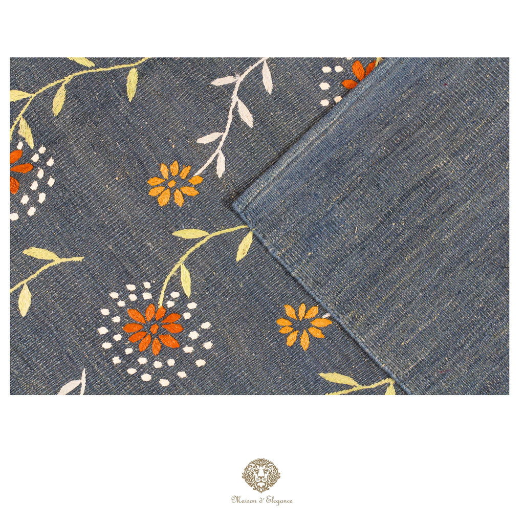 Kilim única moderna Tejido a Mano | Alfombra Plana de Lana y Seda con Tintes Naturales 170x227 m