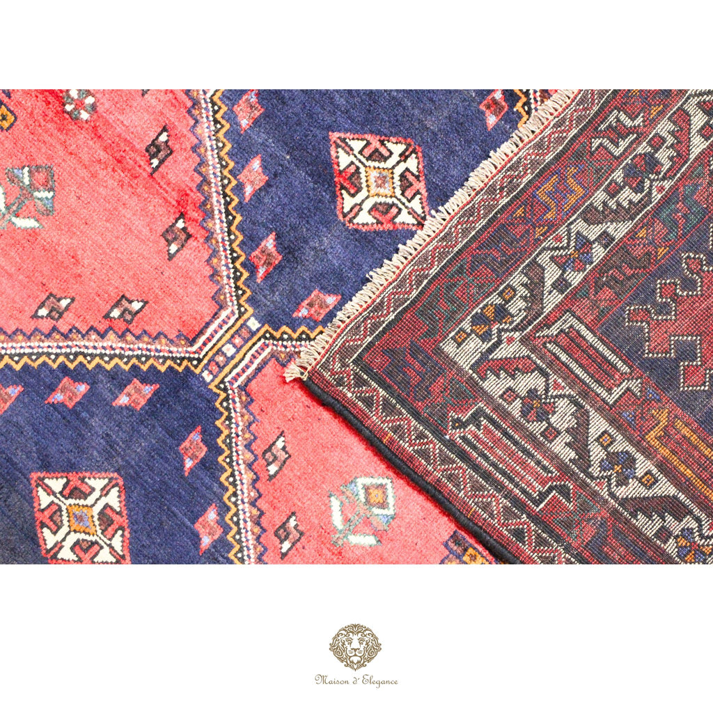 Alfombra persa Qashqai Shiraz | Diseño geométrico tribal teñido natural