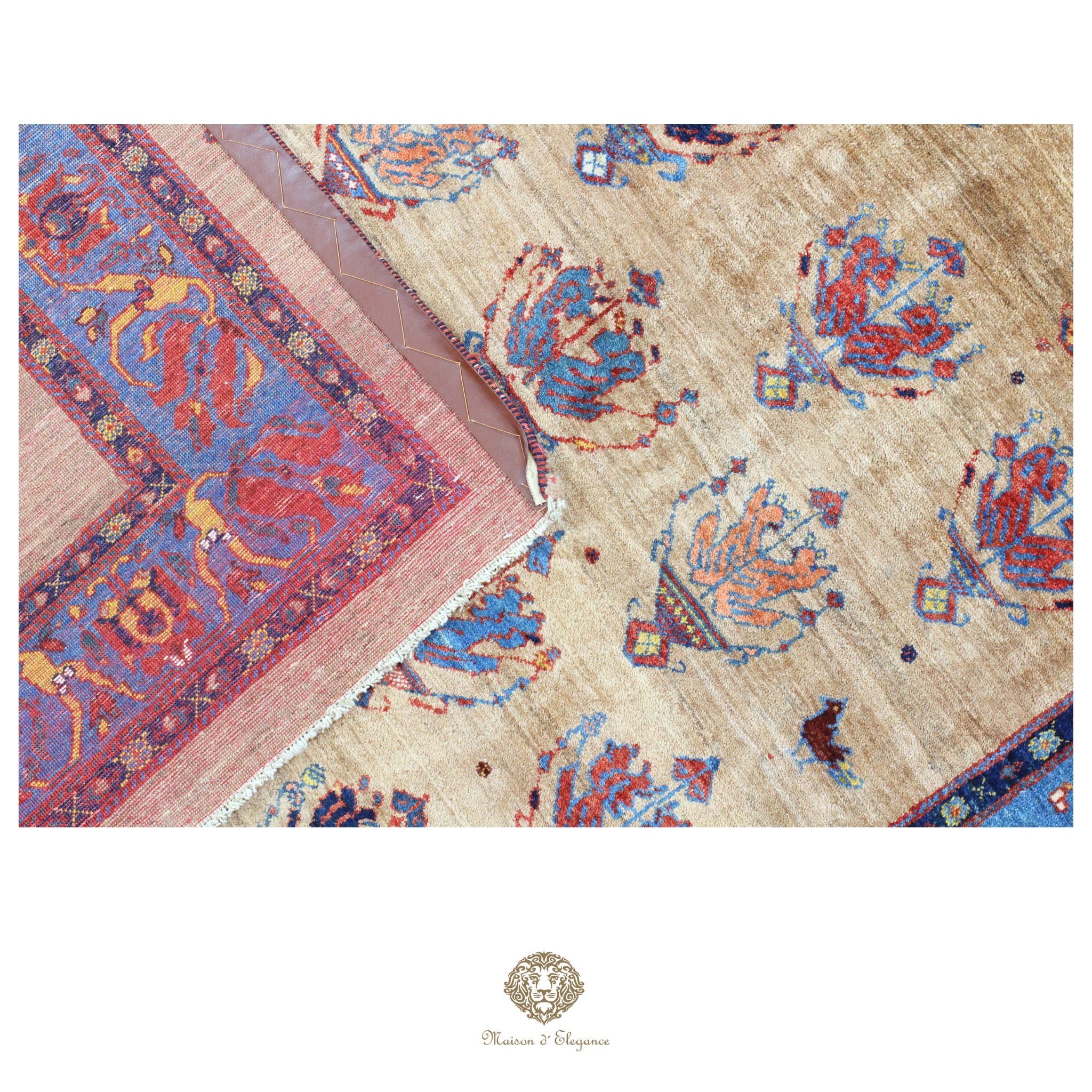 Alfombra persa Trible Fine Kashkuli con tintes naturales | Loribaft de lana hecha a mano 153 x 270 cm