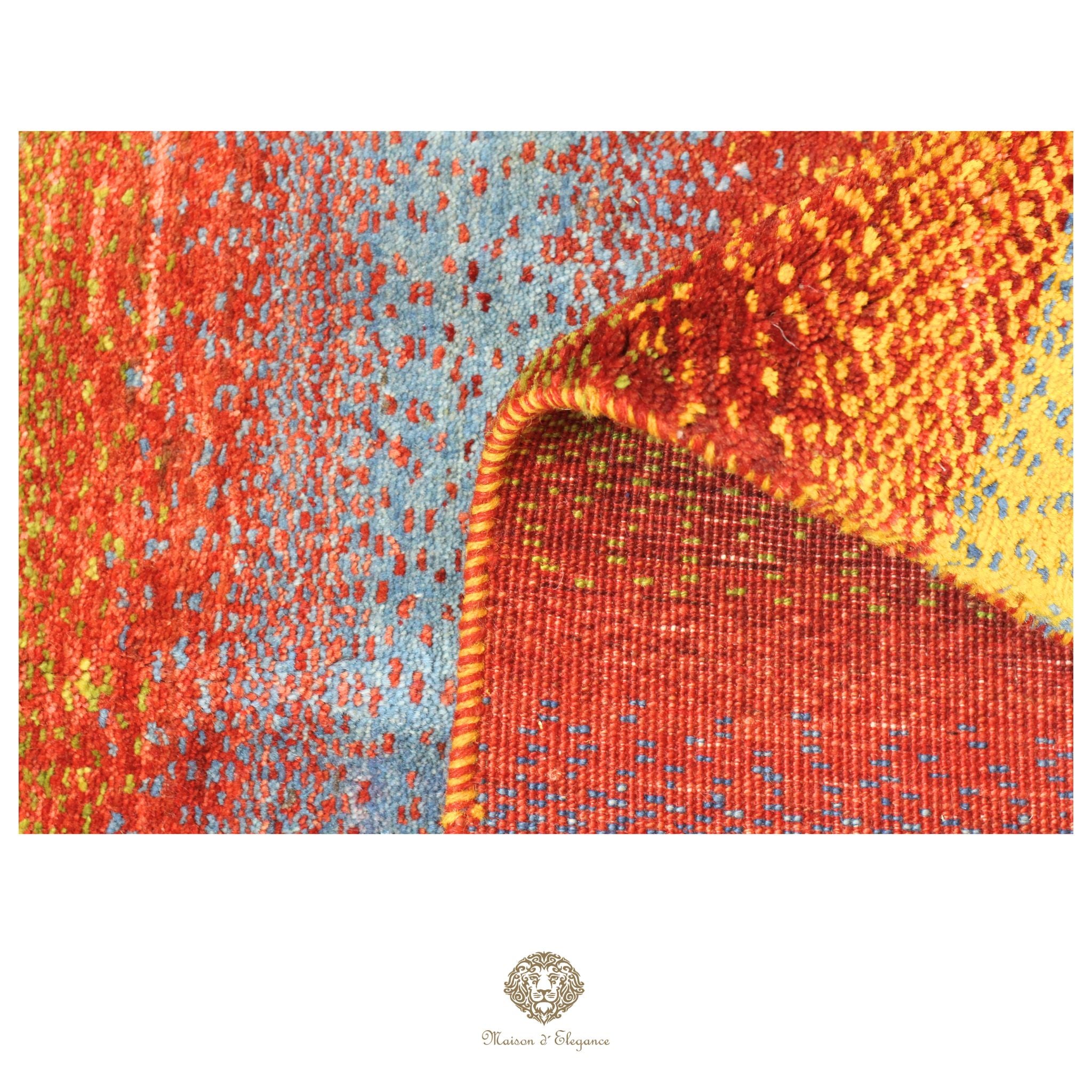 Alfombra persa Kashkuli de lana teñida naturalmente y colorida | Gabbeh hecha a mano 118 x 194 cm