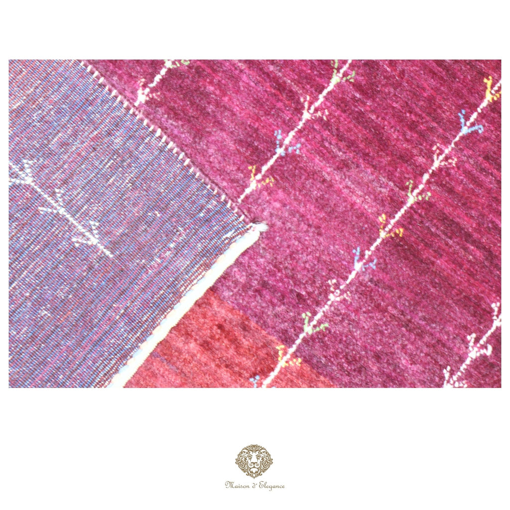 Alfombra persa Kashkuli rojo tribal naturale color | Gabbeh de lana hecha a mano 85 x 120 cm