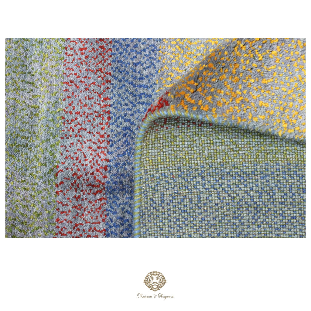 Alfombra persa Kashkuli colorida | Gabbeh de lana hecha a mano 197 x 201 cm