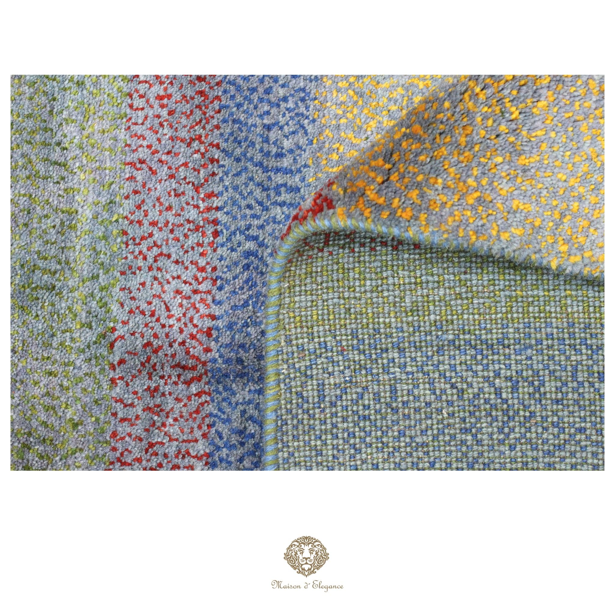 Alfombra persa Kashkuli colorida | Gabbeh de lana hecha a mano 197 x 201 cm