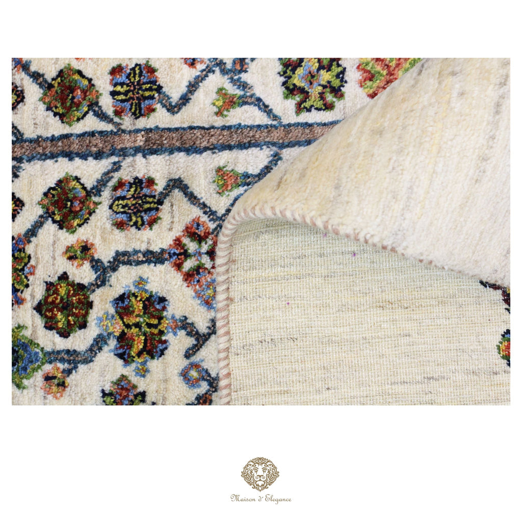 Alfombra persa Trible Fine Kashkuli con tintes naturales | Loribaft de lana hecha a mano 147 x 200 cm