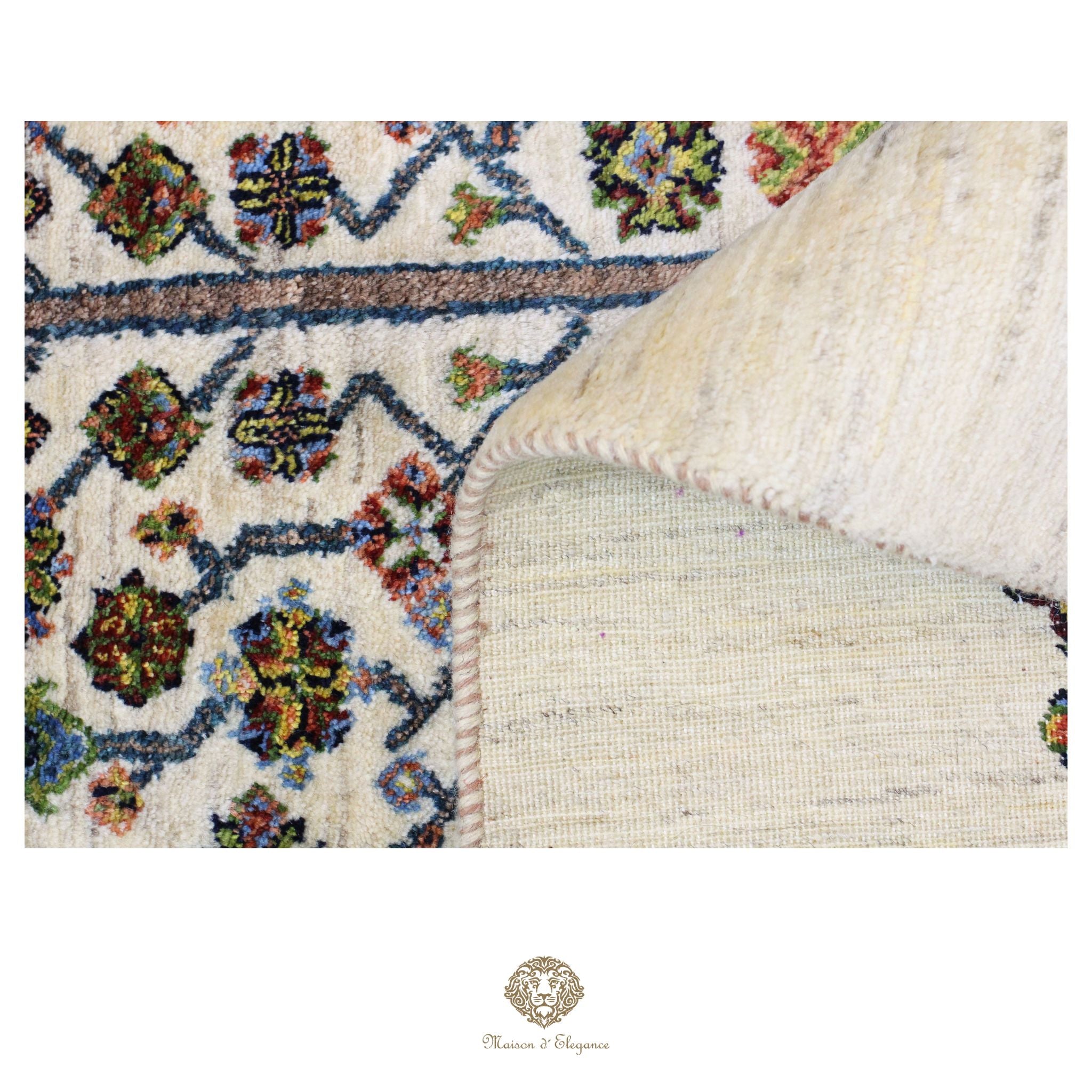 Alfombra persa Trible Fine Kashkuli con tintes naturales | Loribaft de lana hecha a mano 147 x 200 cm