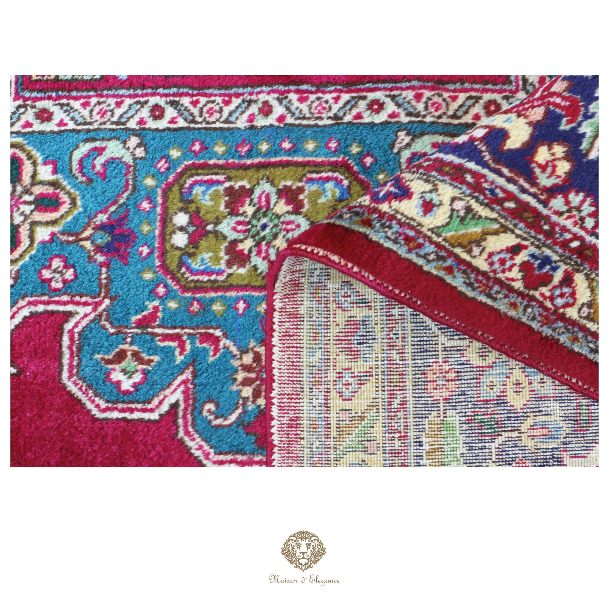 Alfombra persa clásica de lana Tabriz teñida naturalmente | Diseño de medallón hecho a mano 413 x 300 cm