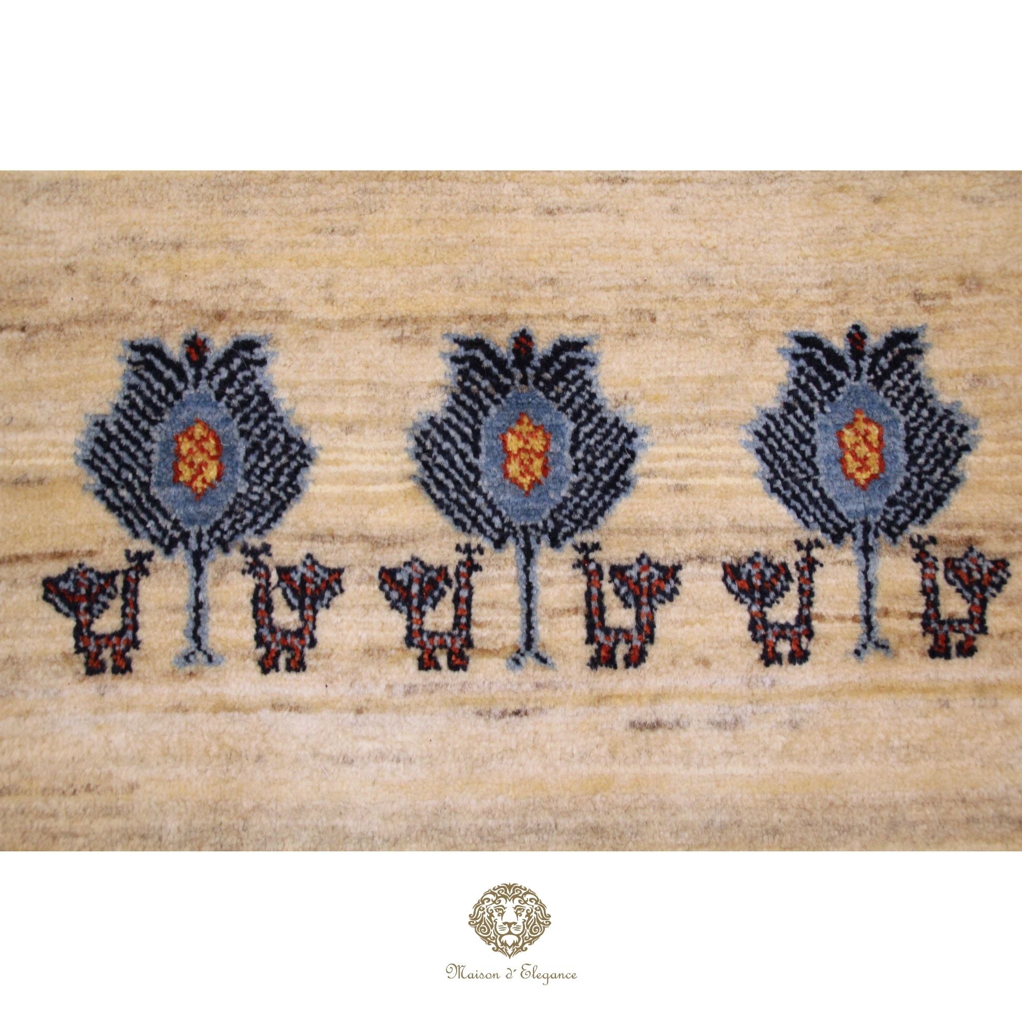 Decorative pattern on a wooden surface with intricate designs and colors.